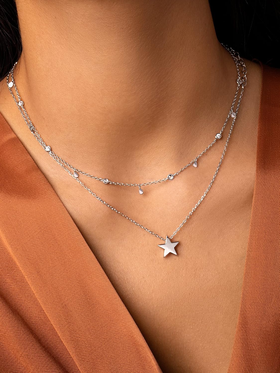 Detalle 2 de SINGULARU Mini Spark Drop Collar Plata 💍