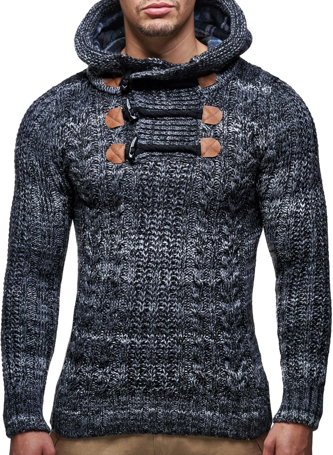 Thumbnail 3 de Leif Nelson LN-6004 maglione con cappuccio in felpa a maglia da uomo: stile casual e comfort quotidiano