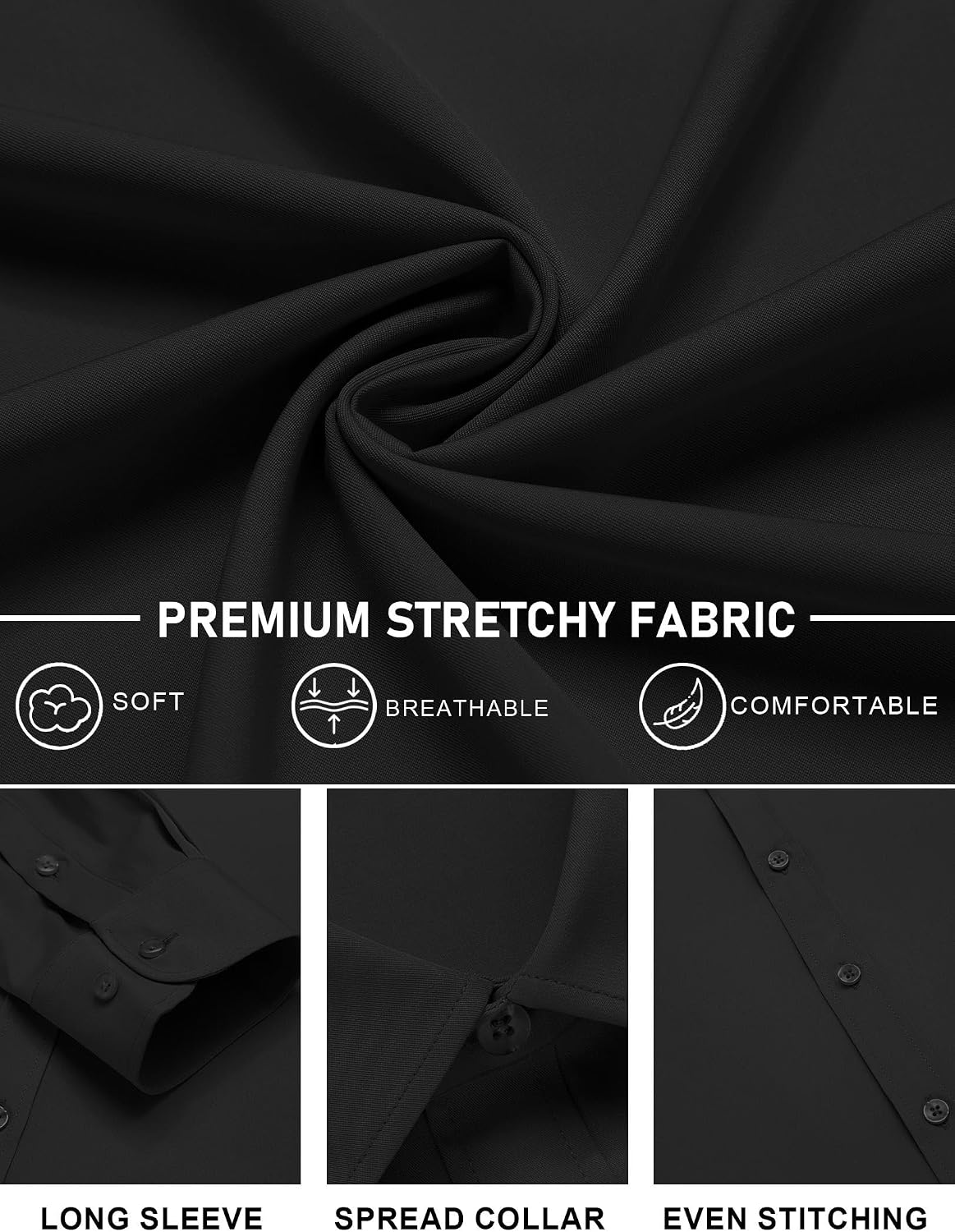 Thumbnail 5 de COOFANDY Stretch Dress Shirt 1 Pack 👔