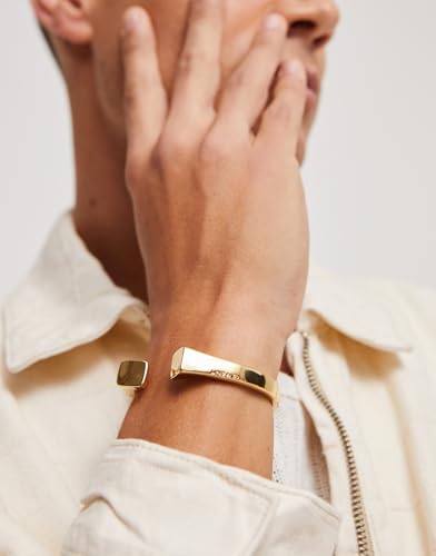 Detalle de Uno de 50 Bracciale rigido in oro 18 carati XL — design geometrico fatto a mano