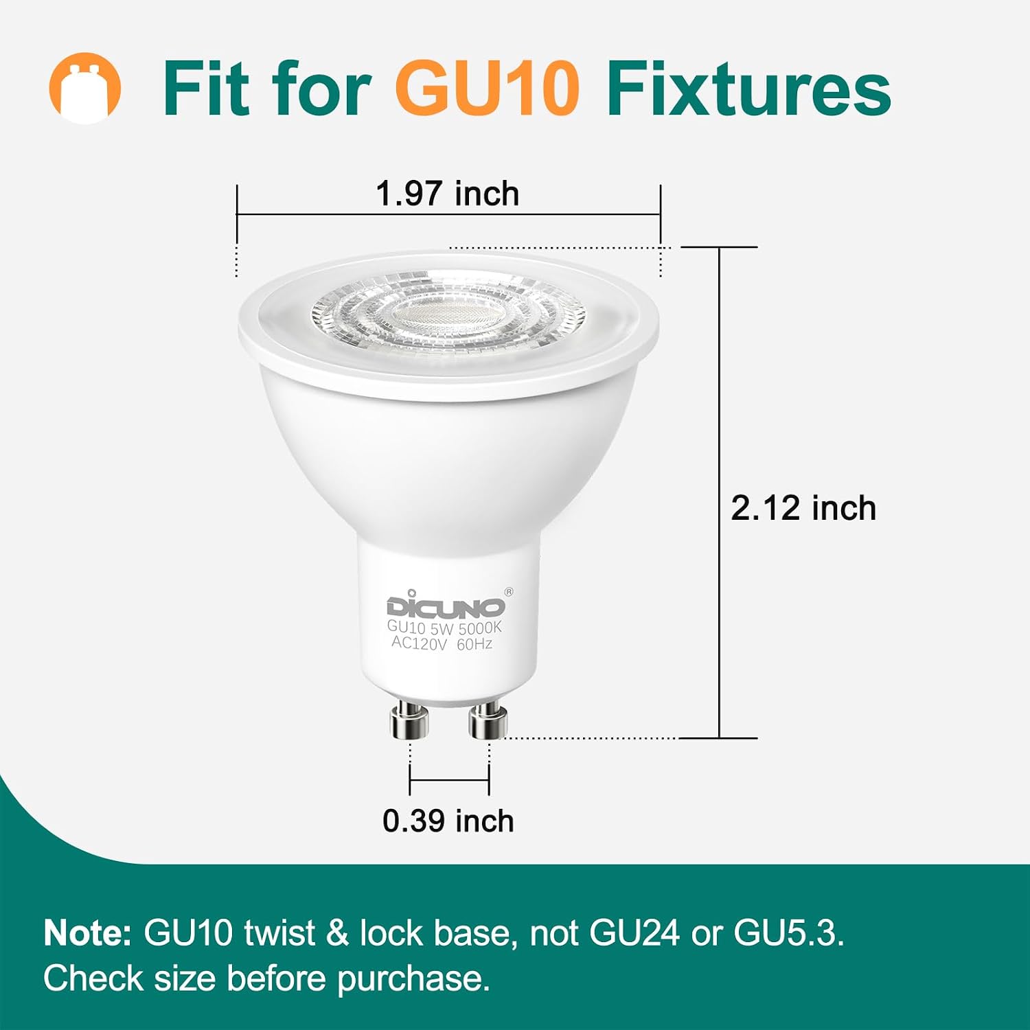 Detalle 2 de DiCUNO GU10 LED spotlight bulbs 5W