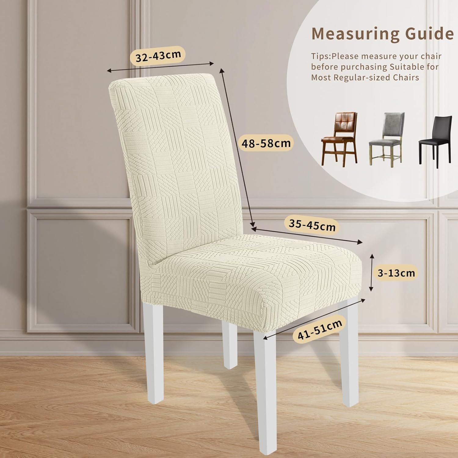 Thumbnail 1 de Housse de chaise Ystyle 6 pièces beige