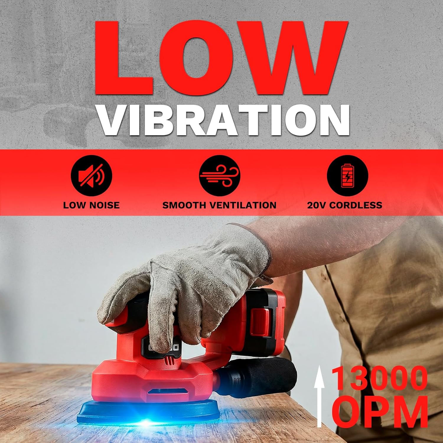 Thumbnail 6 de DEKOPRO 20V Cordless Mouse Sander for Wood with Dust Collector and 2.0Ah Battery
