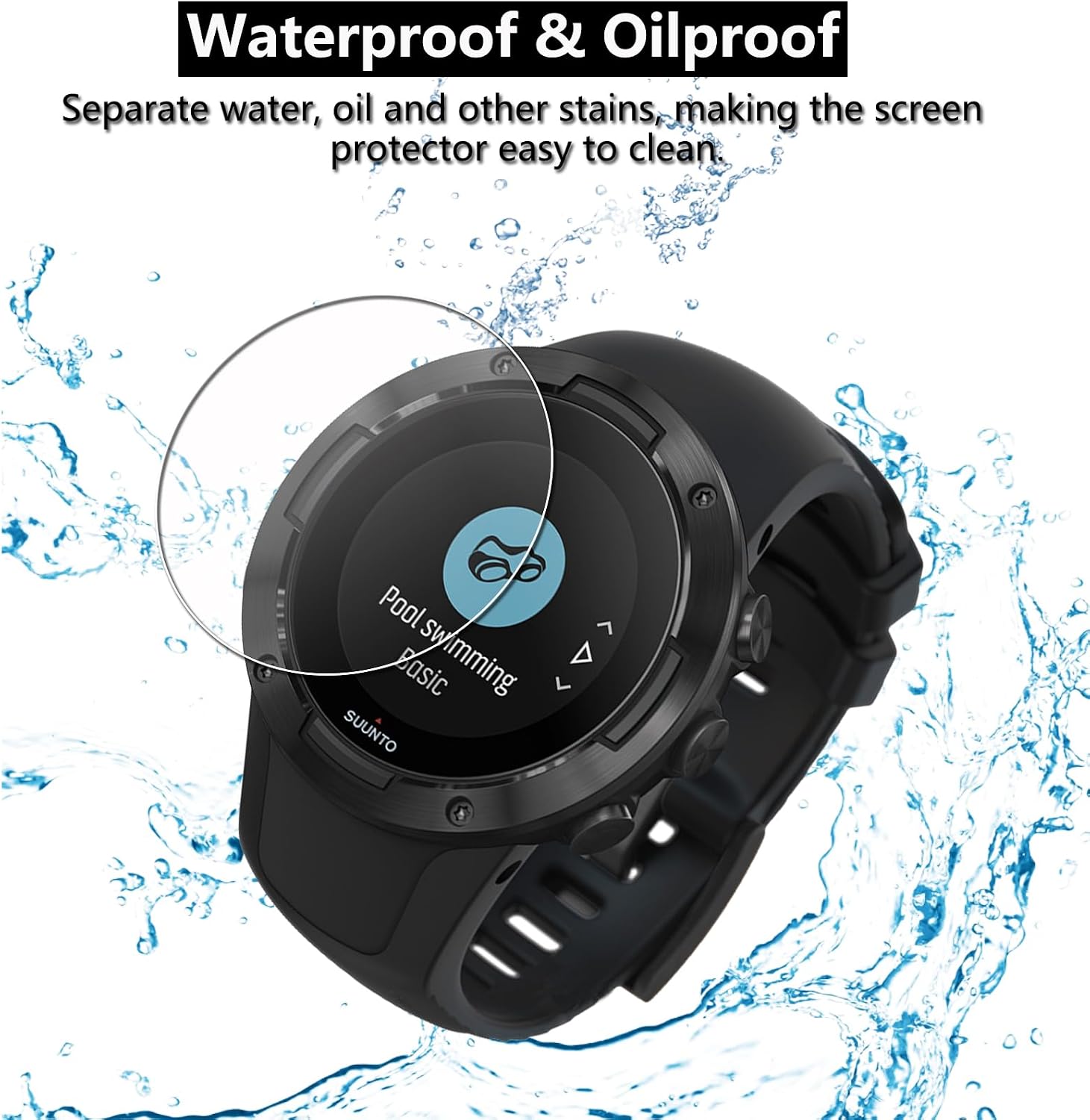 Thumbnail 6 de Lusee 3 Pack 34mm Round Tempered Glass Screen Protector for Flat Smartwatches