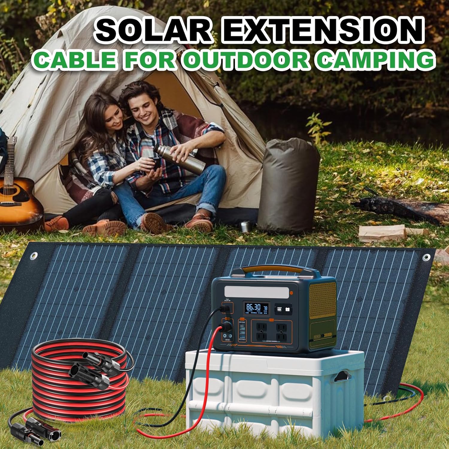 Thumbnail 6 de Oududianzi 100Ft 10AWG Solar Extension Cables (Set of 2) with Tin-Coated Copper, IP67 Connectors