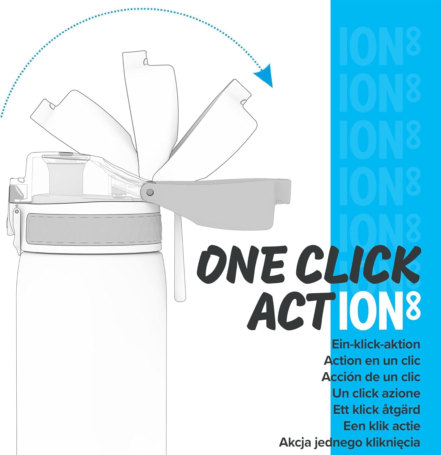 Detalle de ION8 Lightweight Steel Kids Water Bottle 400ml/13oz – Leakproof & Dishwasher Safe