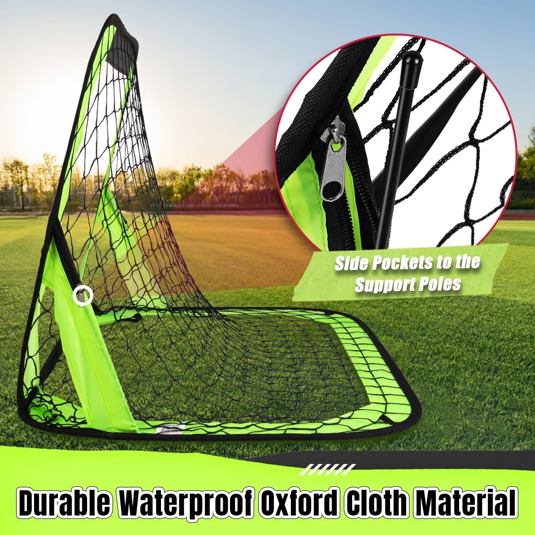 Thumbnail 1 de BAYINBULAK Pop-Up Football Goals – Mini Foldable Garden Net (100cm x 70cm) with Carry Bag