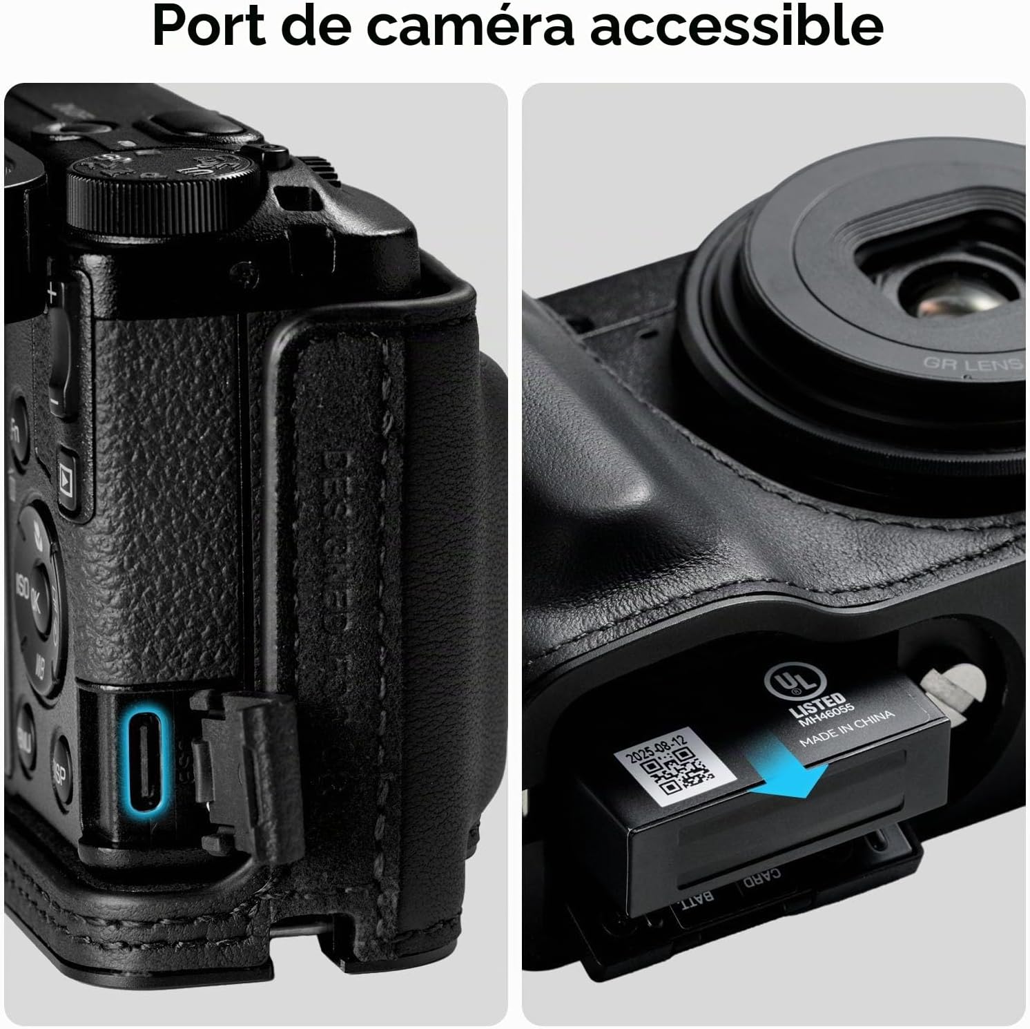 Detalle de SmallRig Étui en Cuir Véritable Série GR IV/GR III pour Ricoh GR IV/GR III — Noir