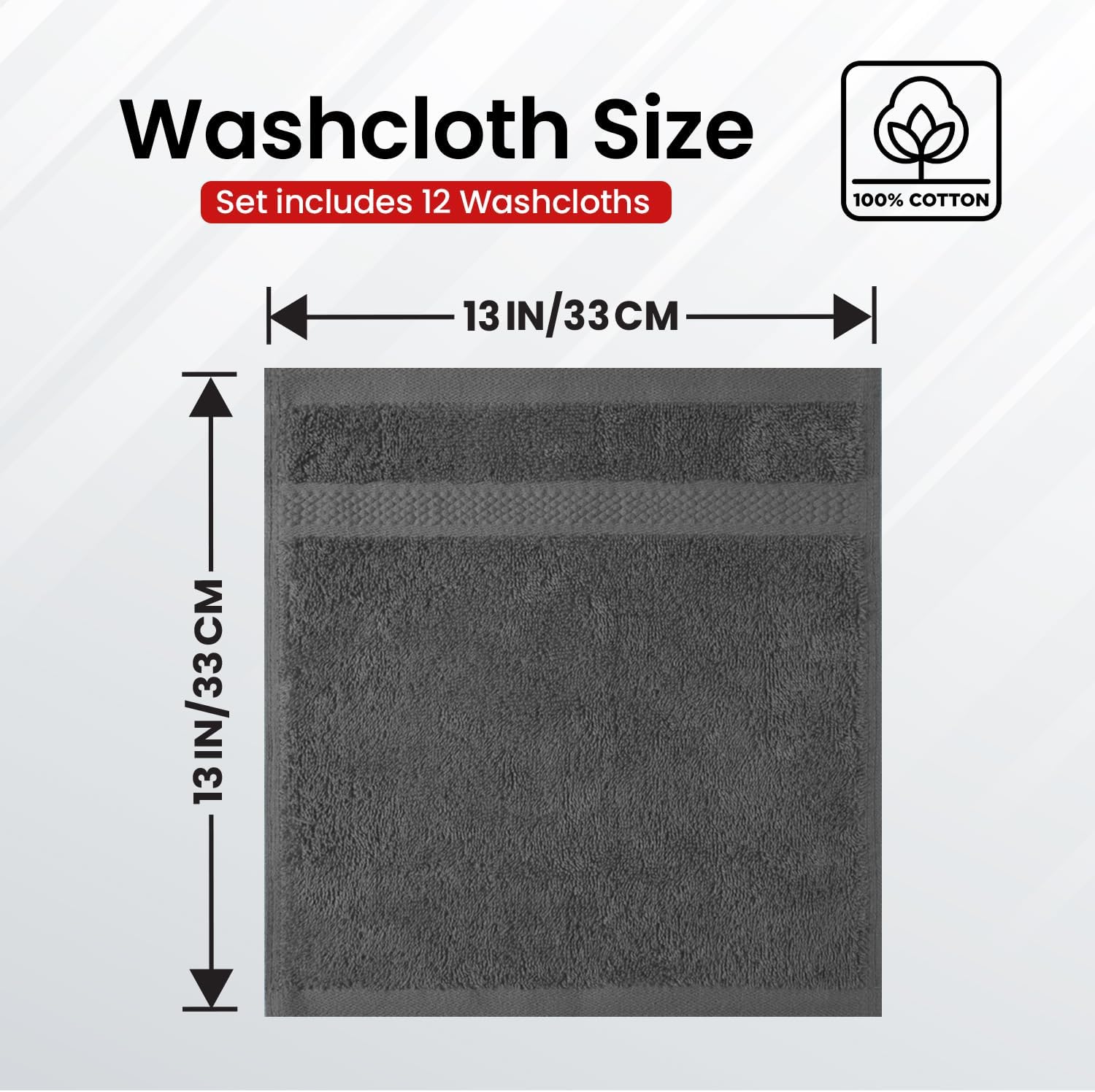 Thumbnail 2 de Infinitee Xclusives 12er-Pack Waschlappen, 30x30 cm, 100% Baumwolle – Shadow Grey