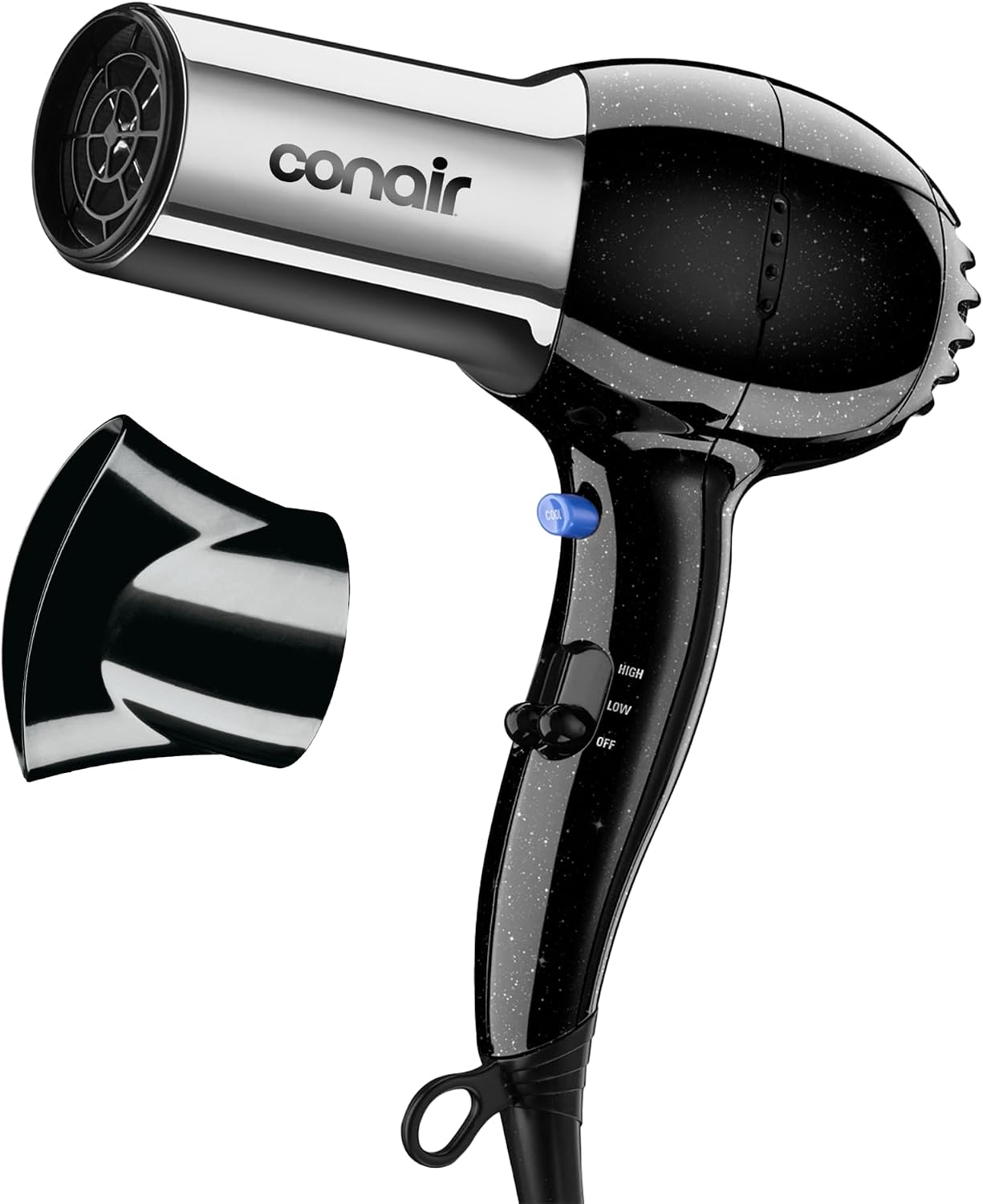Detalle de Conair 256NRL Ionic Hair Dryer, 1875W with Concentrator, 2 Heat/Speed Settings