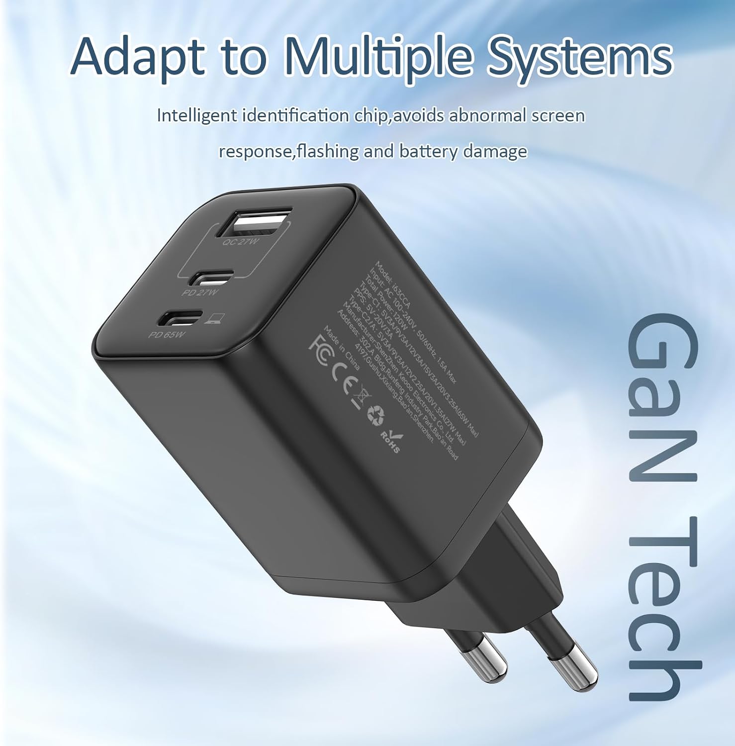Detalle 2 de Kitbox Cargador 120W 3 puertos USB C