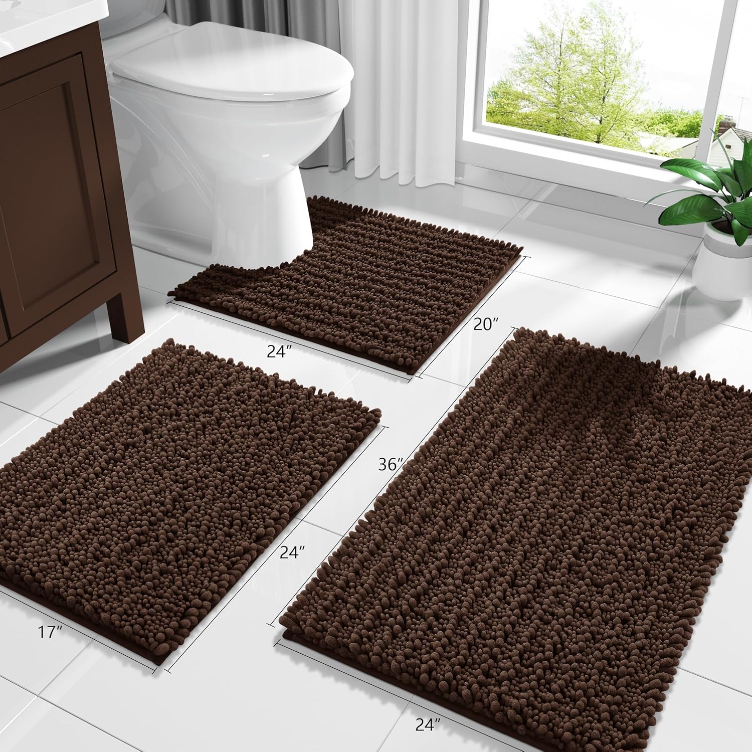 Thumbnail 6 de Yimobra 32x20 Inch Bath Mat — Chenille Absorbent Carpet