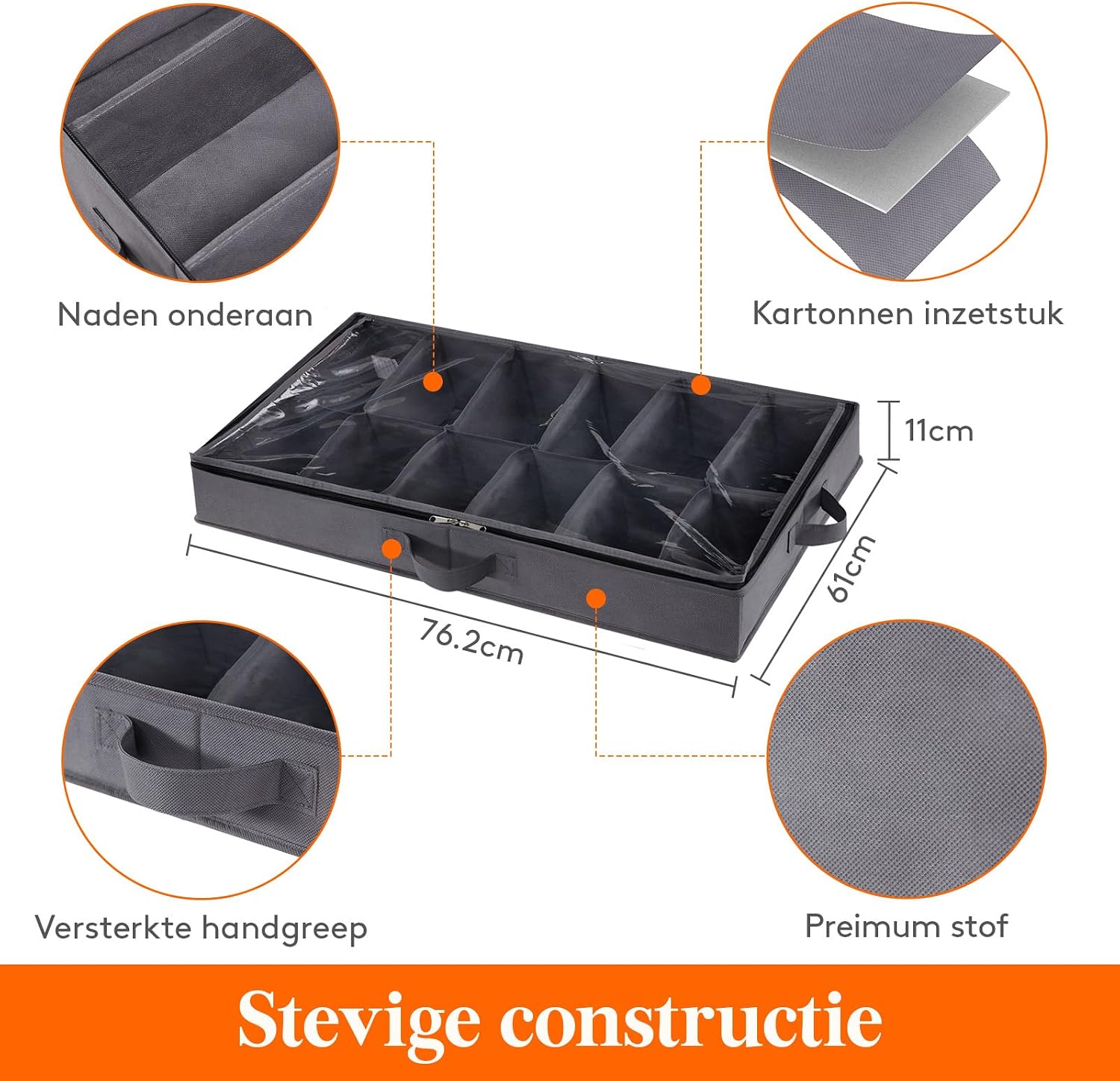 Detalle de Lifewit Opbergdozen Onder Het Bed schoenenopberger, 2 stuks voor 24 paar