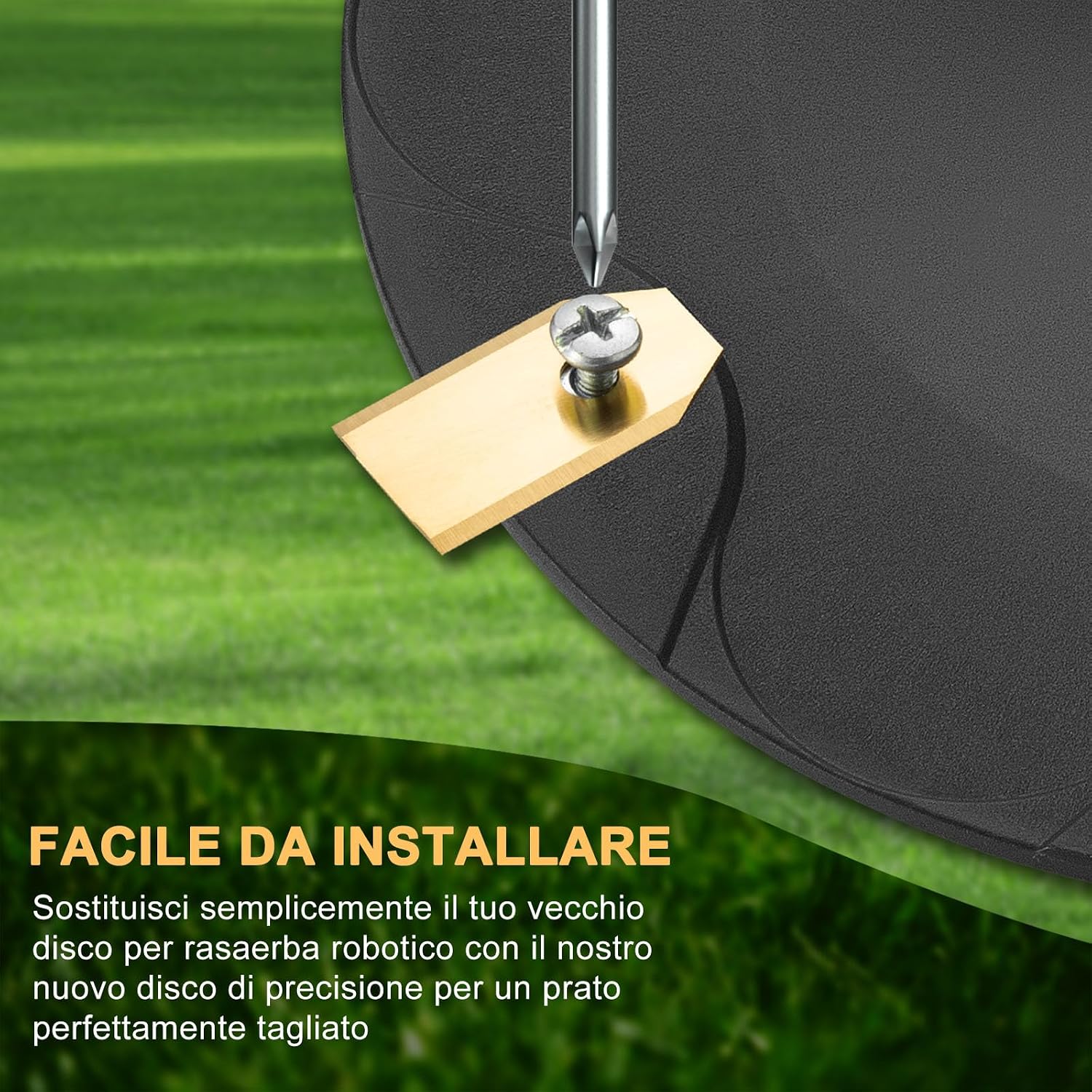 Detalle de Disco Lama + 6 Lame Compatibile con Gardena Sileno Life, Sileno Plus, R100li, R130li, R160li – Taglio più Efficiente