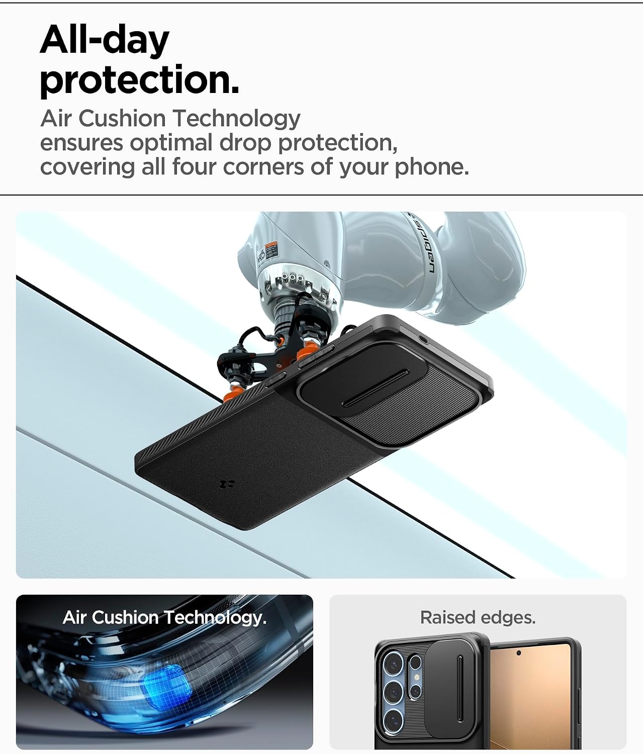 Detalle 2 de Spigen Optik Armor pour Samsung Galaxy S25 Ultra – coque noire avec protection des caméras