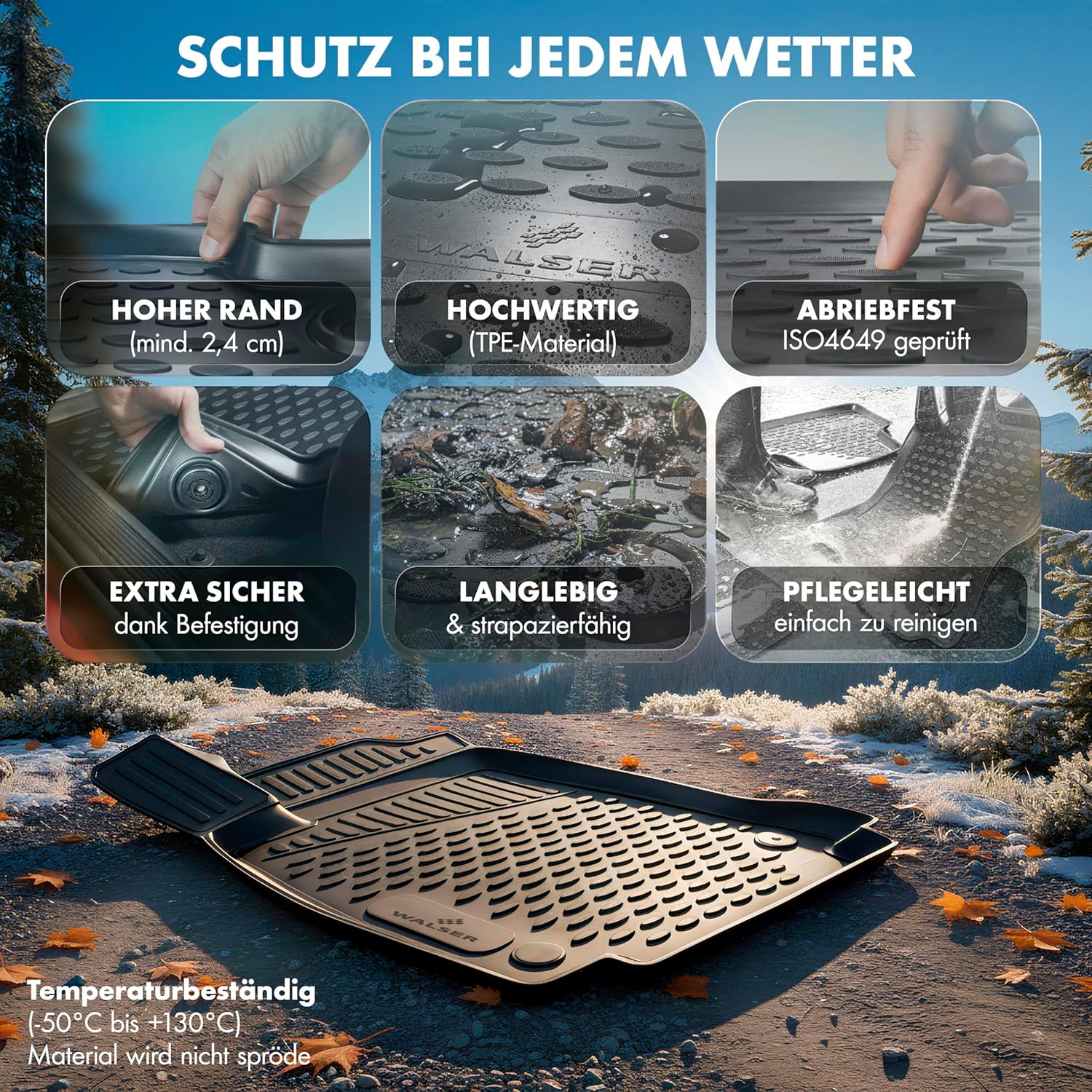 Thumbnail 2 de WALSER Tapis de sol sur mesure XTR en caoutchouc pour Renault Austral Mild-Hybrid (07/2022-auj)