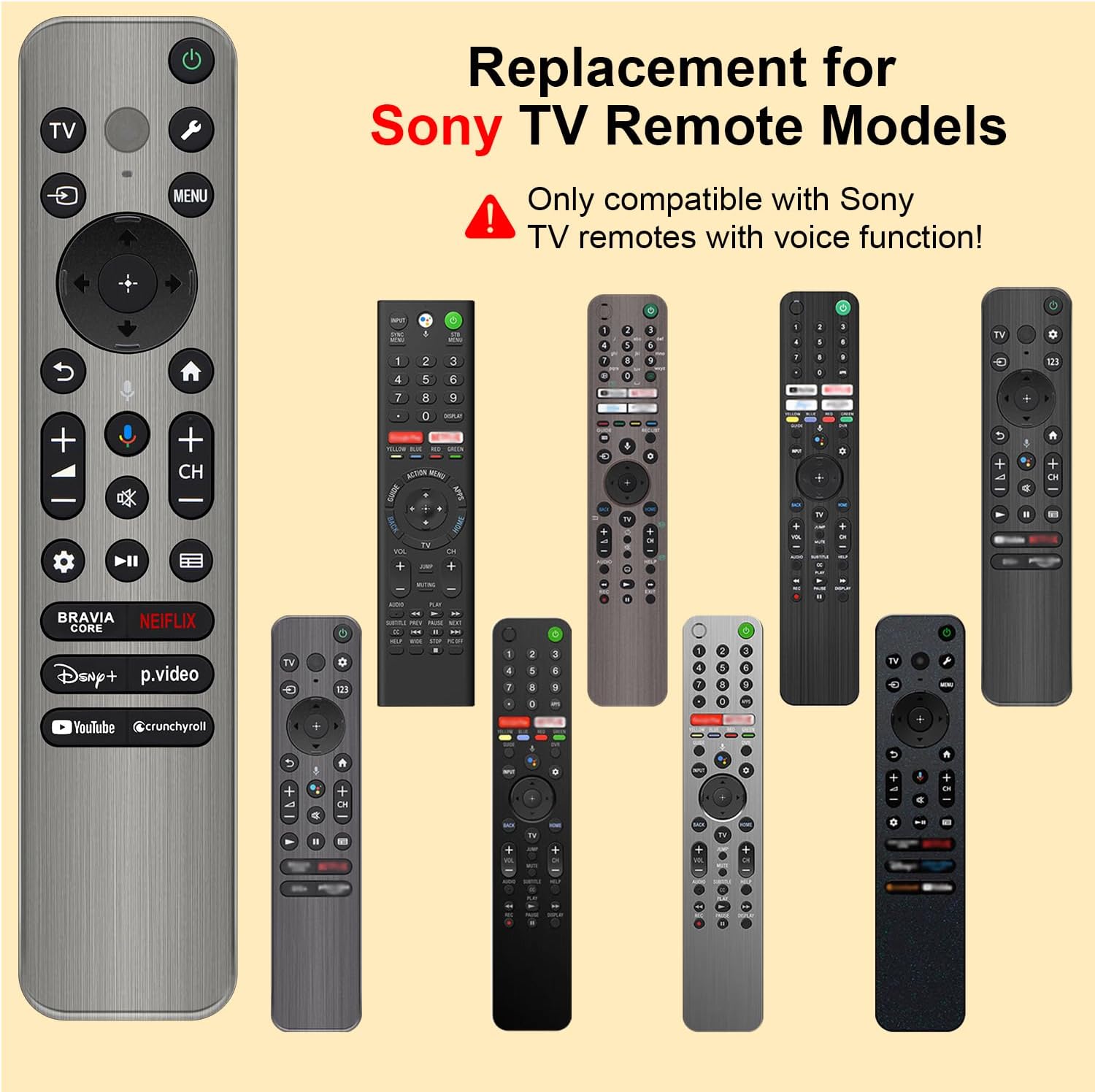 Detalle 2 de Replacement for Sony TV Remote with Voice & Backlight for Bravia Google 4K TV