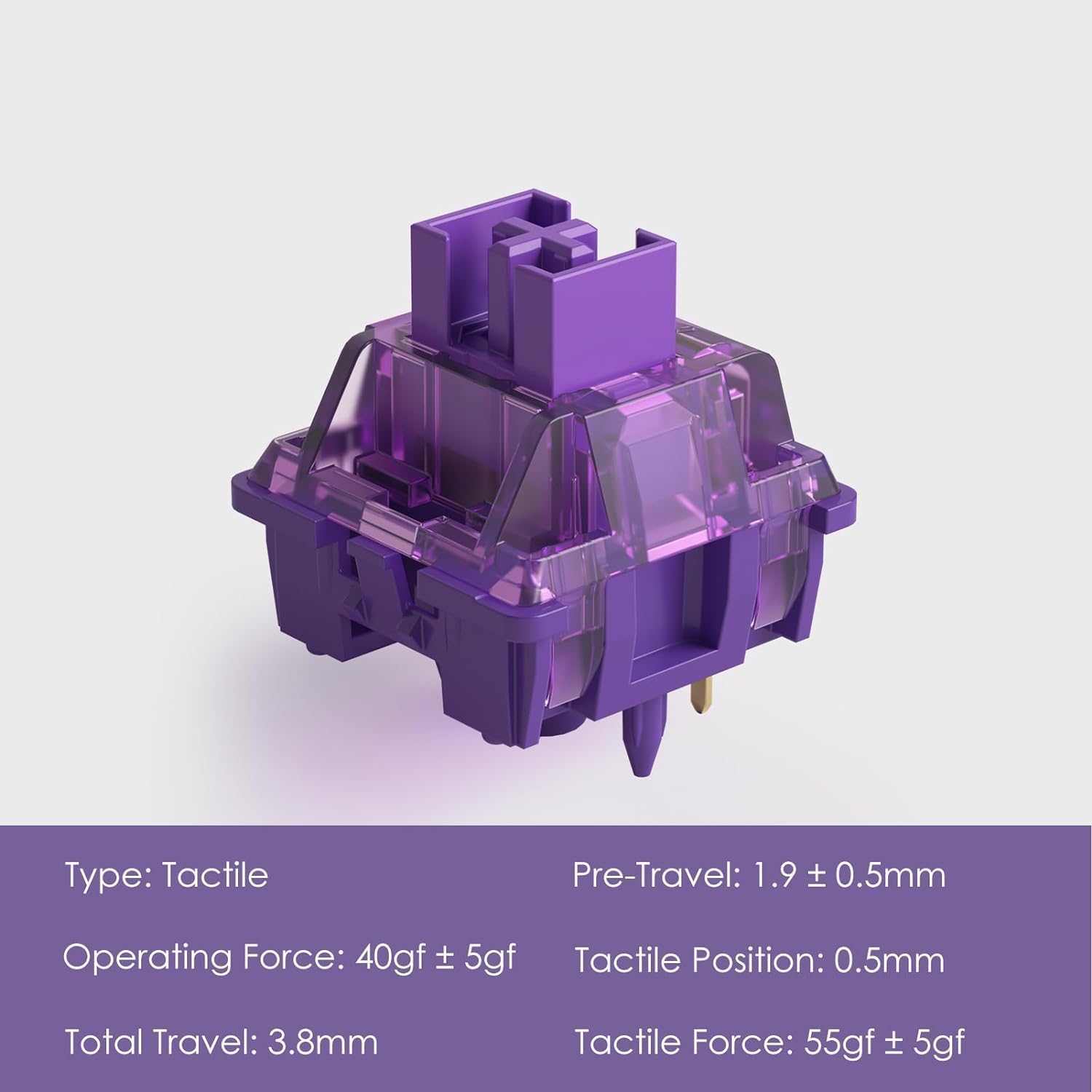 Detalle 2 de Akko V3 Pro Lavender Purple 45pcs tactile switches