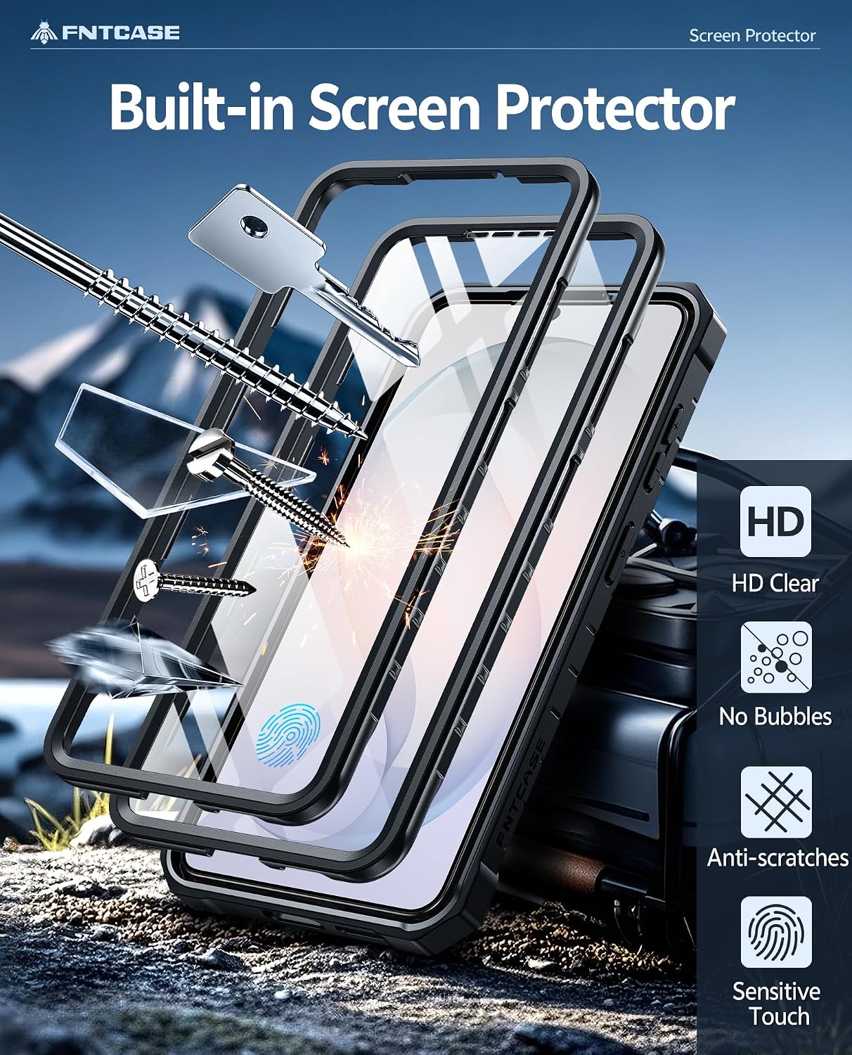 Thumbnail 4 de FNTCASE for Samsung Galaxy S26 Case with Built-in Screen Protector, Dual Front Frames, and Military-Grade Protection