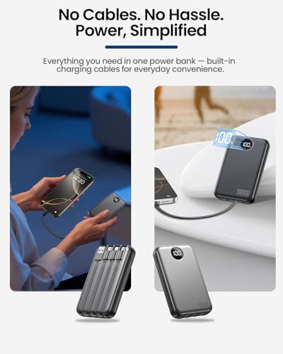 Thumbnail 6 de Zmmyuluo Power Bank 10000mAh with 4 Built-in Cables and LED Display