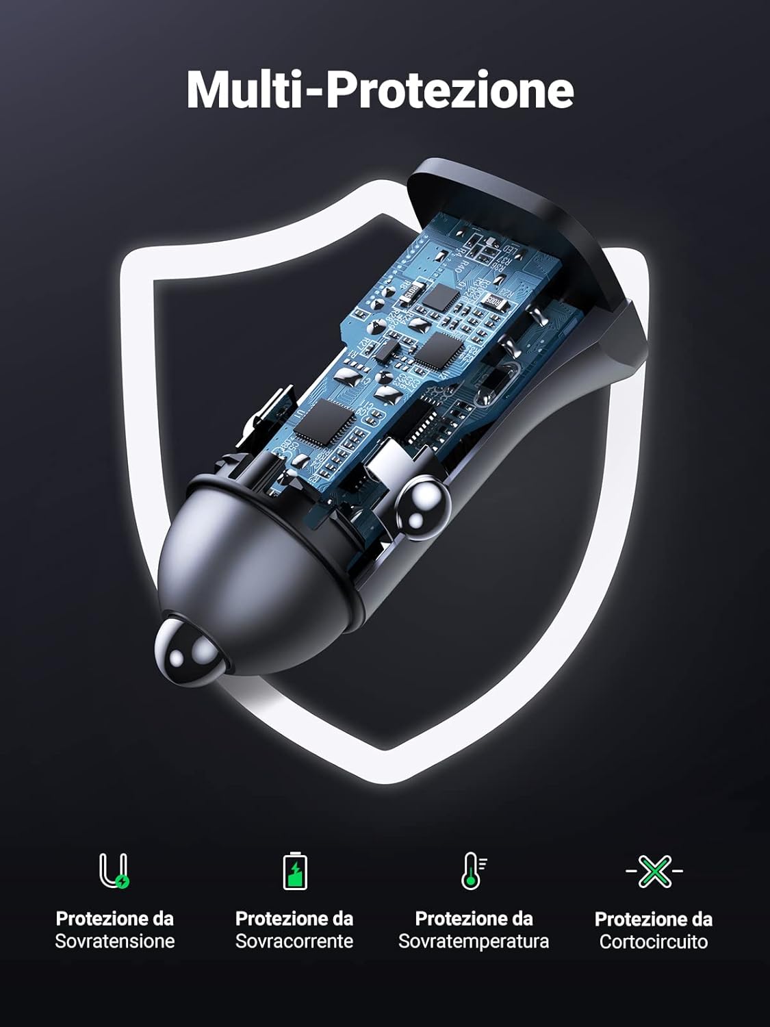 Thumbnail 6 de UGREEN Caricabatteria Auto 30W 2 Porte USB A/C