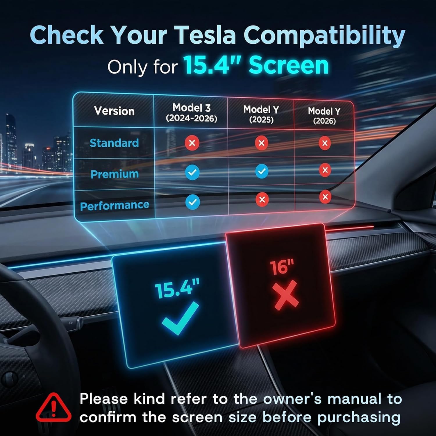 Thumbnail 1 de SUMK Screen Protector 15.4" for Model Y/3