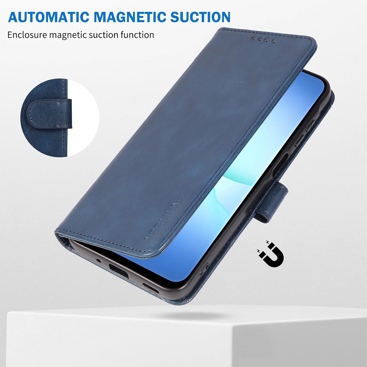 Thumbnail 4 de ARRYNN Handyhülle für Samsung Galaxy A17 5G/4G (6,7 Zoll) mit Schutzfolie – Flip Wallet in Blau