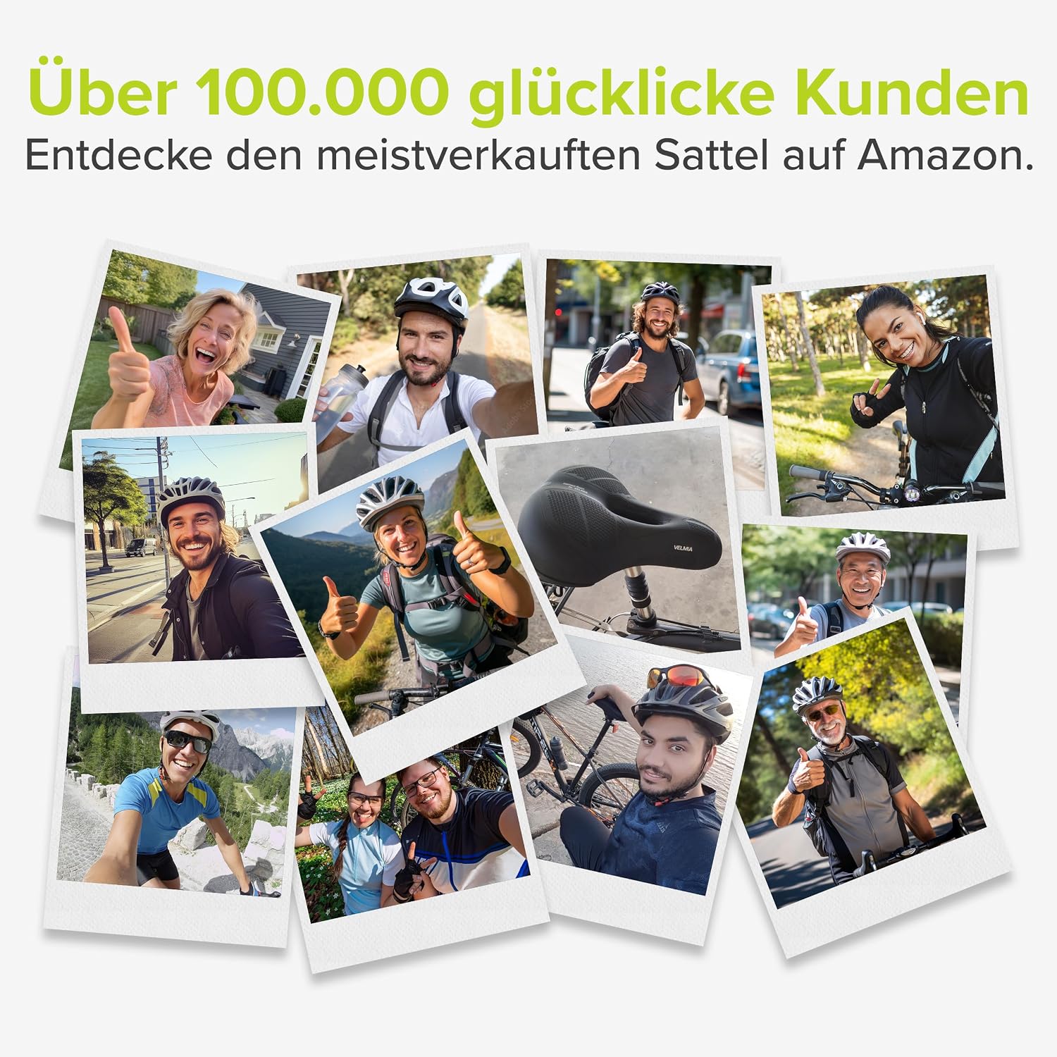 Detalle 2 de Velmia Fahrradsattel mit 3-Zonen-Konzept, ShockAbsorb-Federung & Memory-Schaum für Herren & Damen
