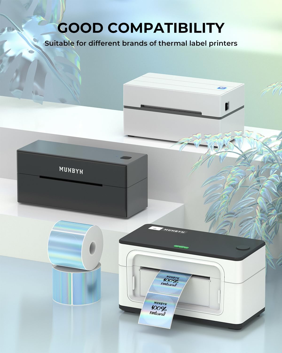 Detalle de MUNBYN 400 étiquettes thermiques laser 51 mm