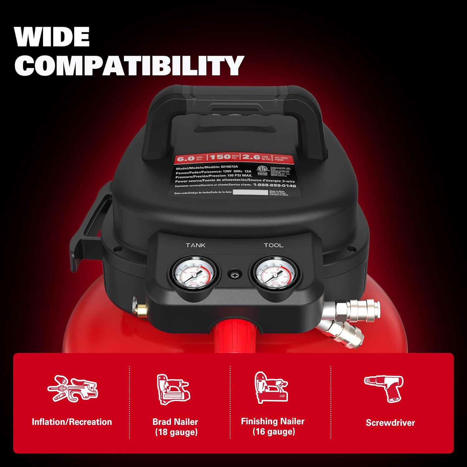 Thumbnail 3 de ECOMAX Air Compressor 6 Gallon 🛠️