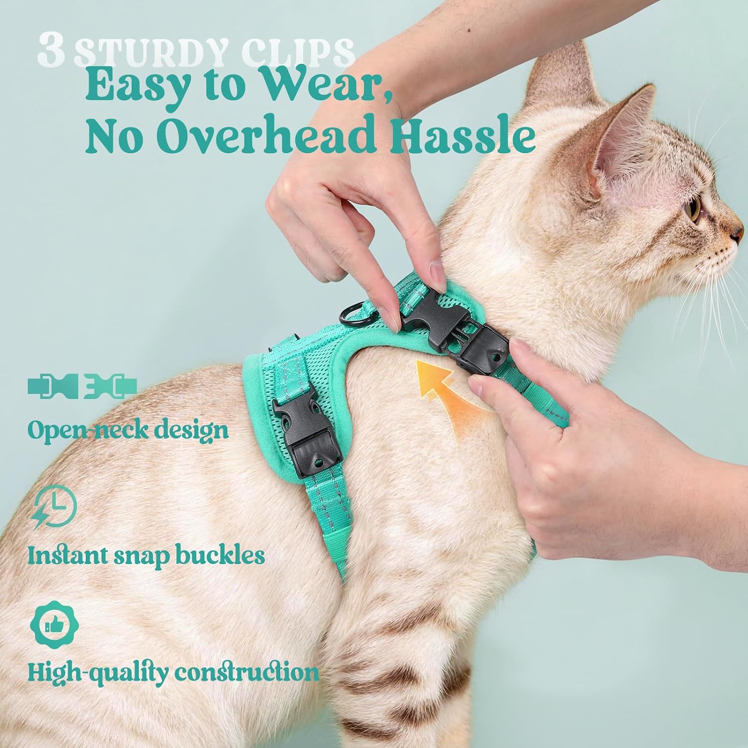 Thumbnail 3 de Rabbitgoo Cat Harness and Lead Set (M) – Escape-Proof, Reflective, Adjustable for Medium-Large Cats