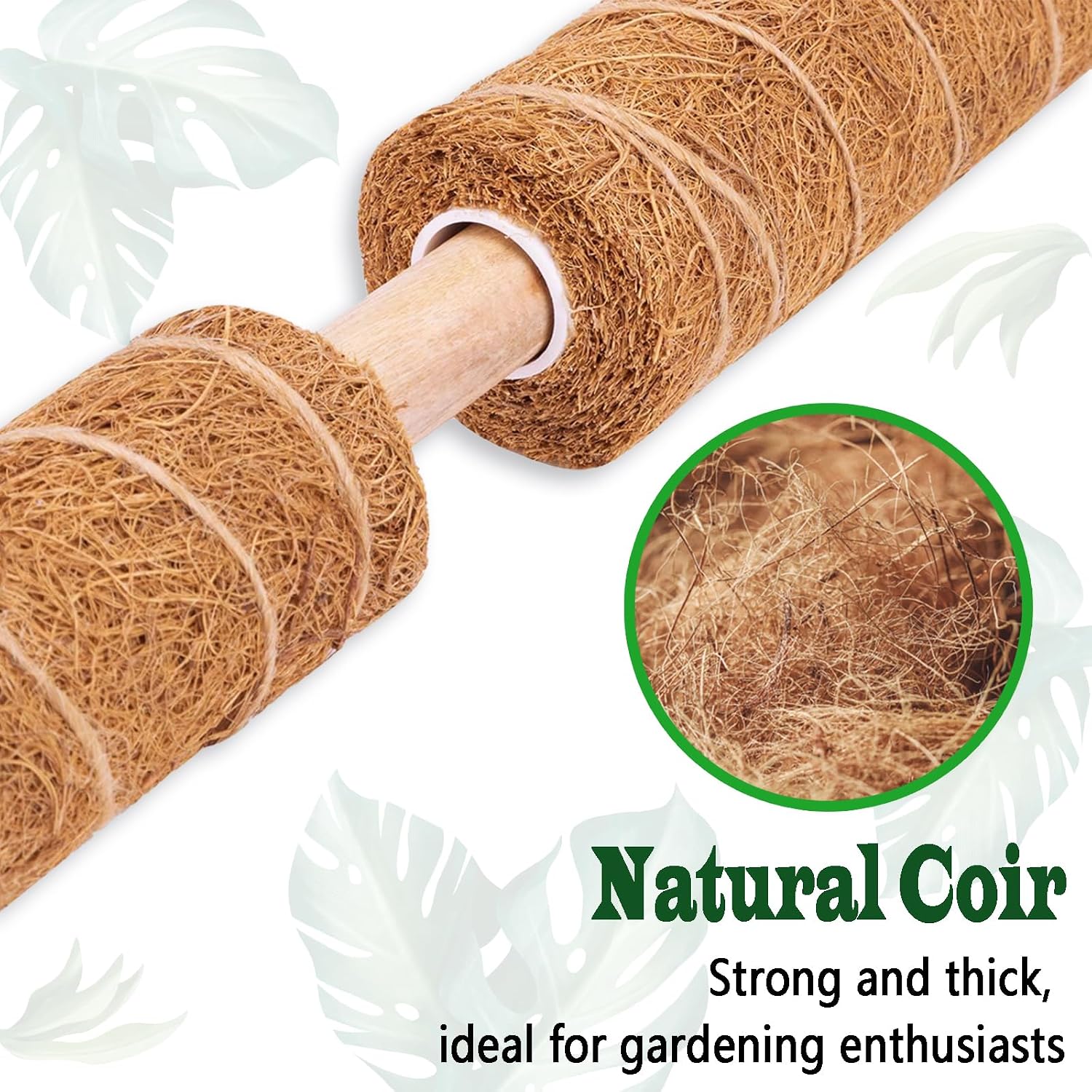 Detalle de CHIAFFI Moss Pole 4-Pack, 22-Inch Stackable Coir Plant Supports