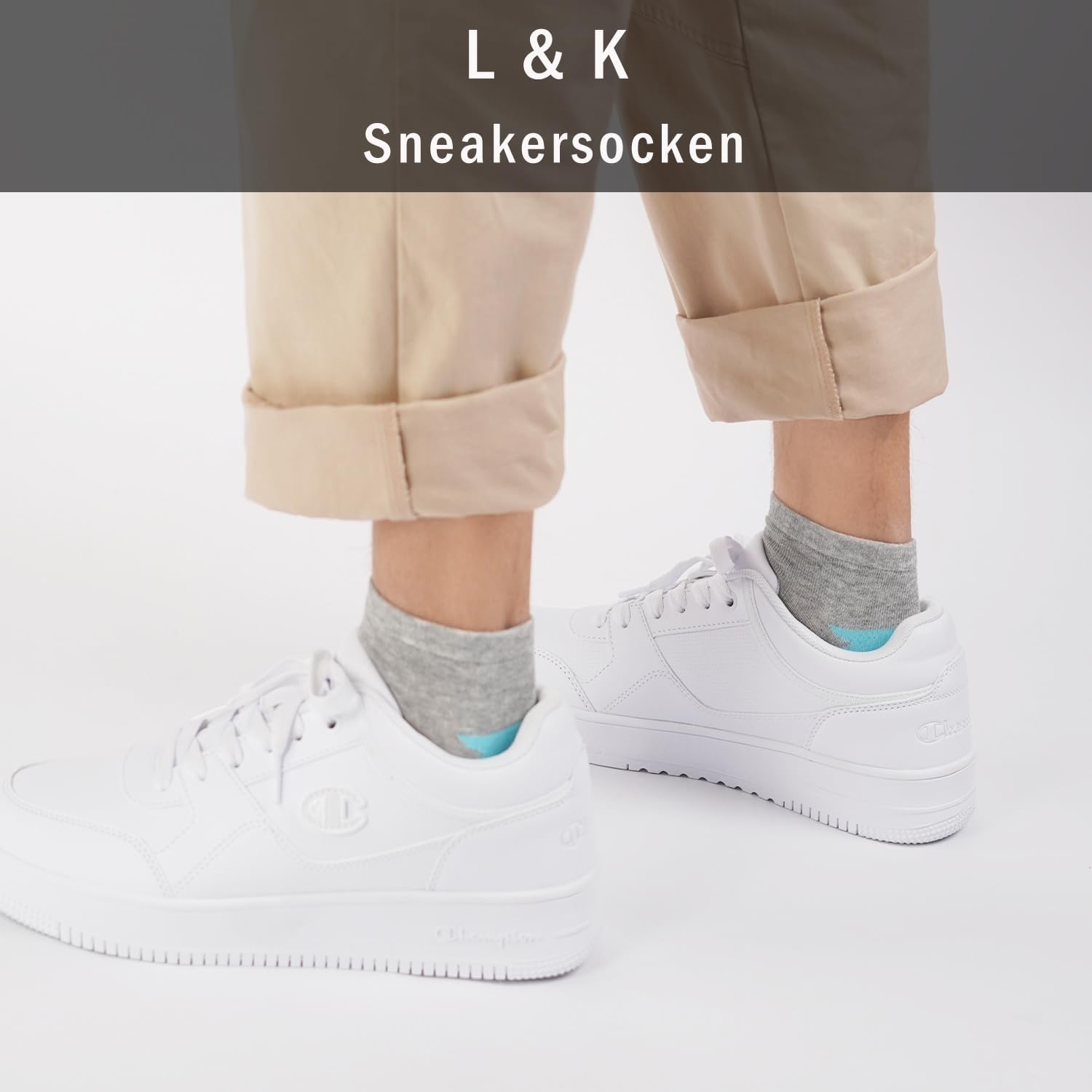 Detalle de L&K 12 paia Calze da Uomo sportive Sneaker Cotone multicolore – comfort daily