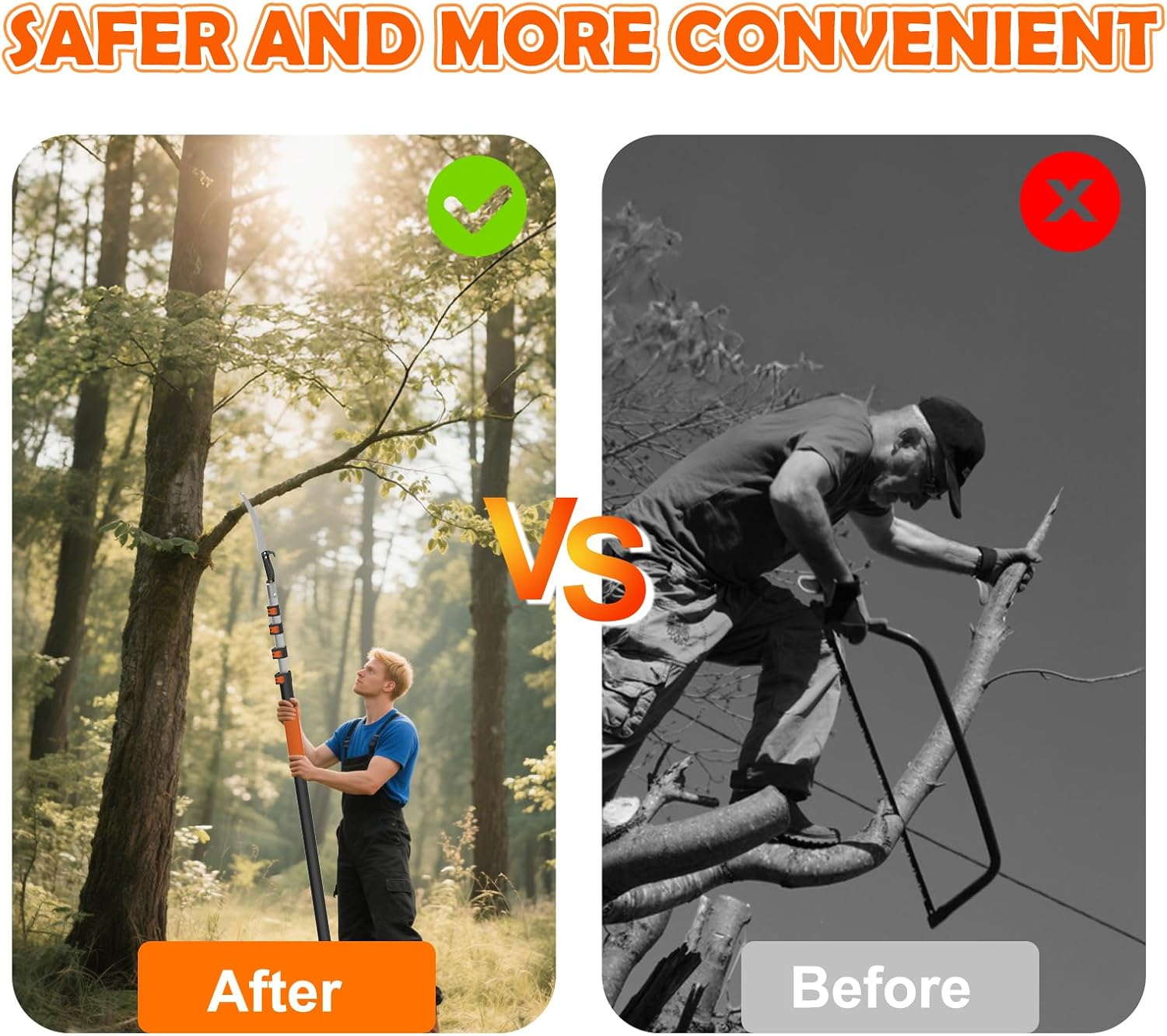 Thumbnail 5 de SISUPASSIE 7.2m Telescopic Pole Saw – Long Reach Pruning Saw with Durable Blade