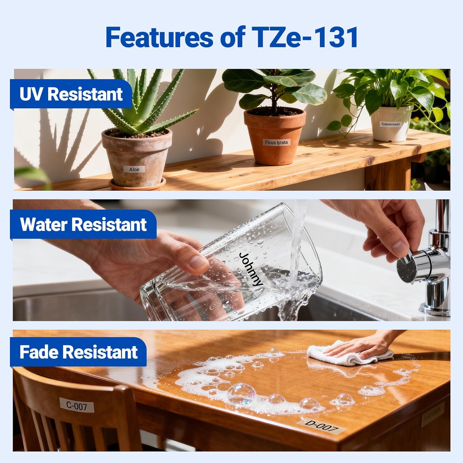 Thumbnail 4 de Markurlife 6er-Set Ersatzband TZe-131, 12 mm x 8 m, klar für Brother P-Touch