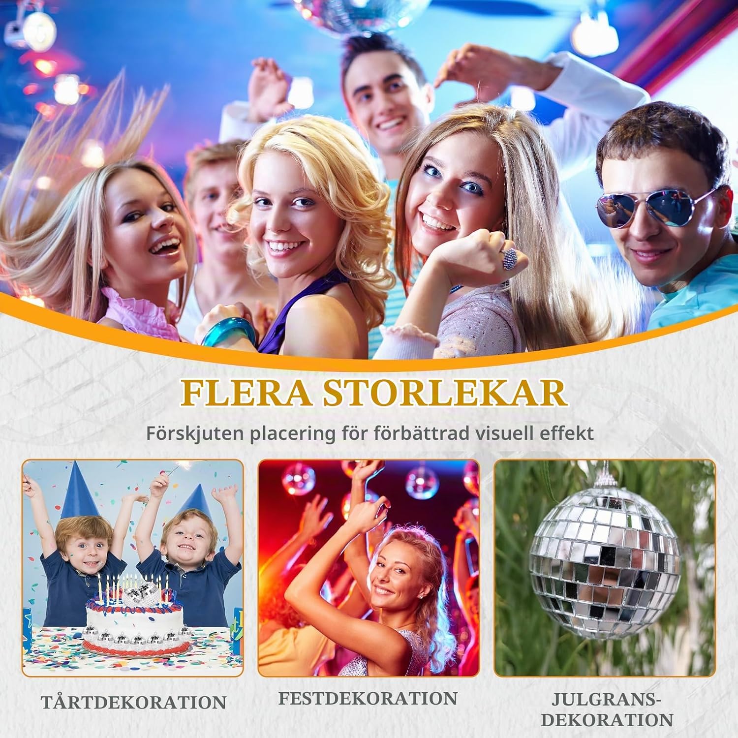 Thumbnail 6 de Connextion discokulor, 25 minikulor i fyra storlekar med 20 m snöre