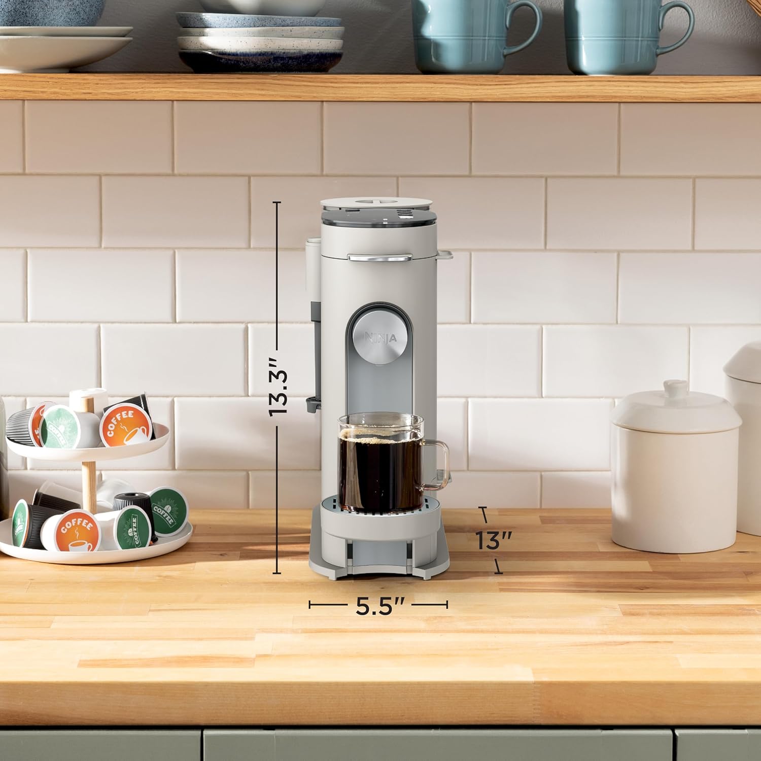 Detalle de Ninja Pod & Grounds: Compact Single-Serve Coffee Maker with Built-In Frother