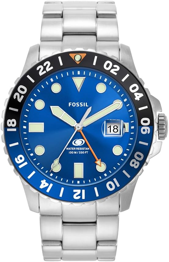 Thumbnail 5 de Fossil Blaue GMT Herrenuhr – Quarz mit analoger GMT-Anzeige, 100 m wasserdicht