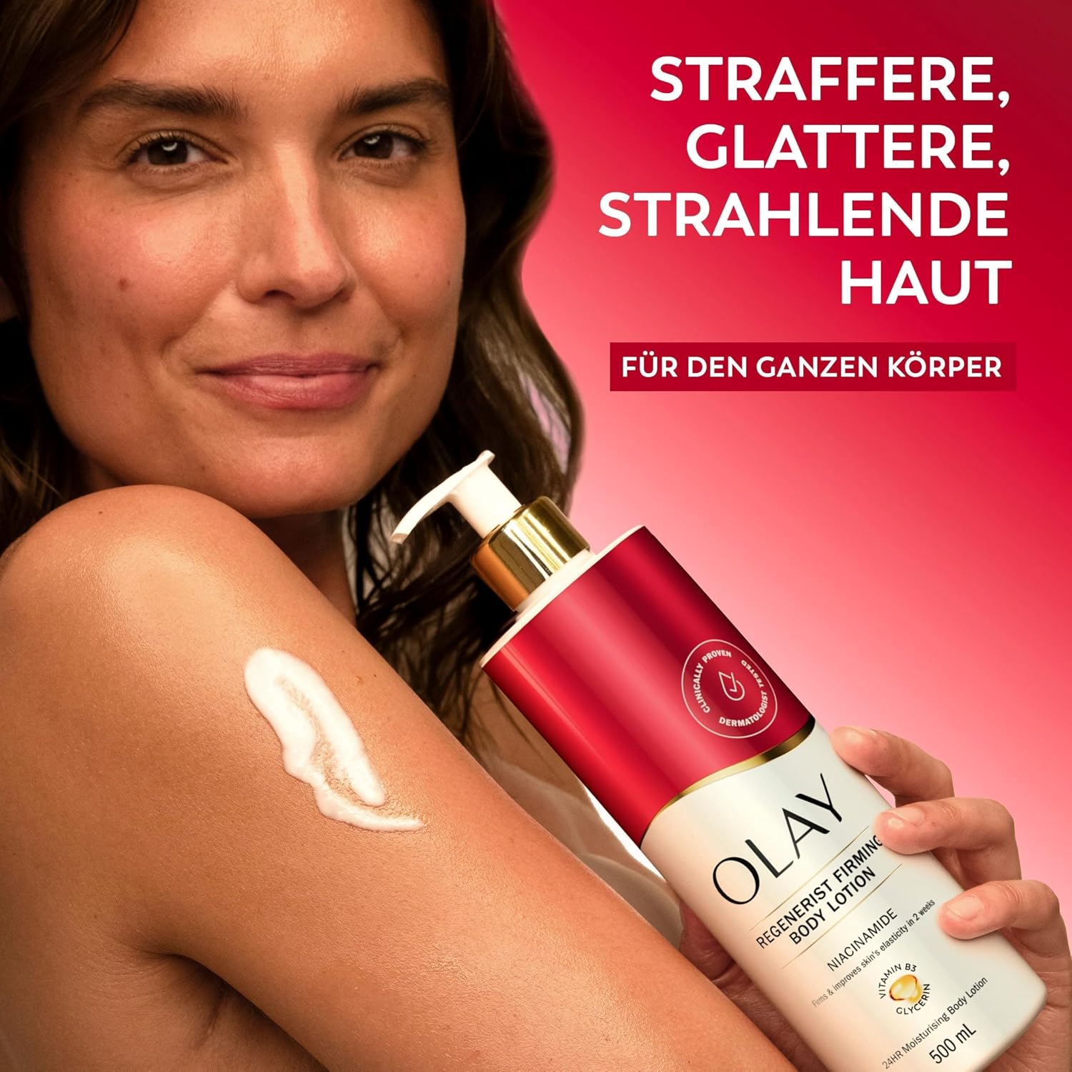 Detalle de Olay Niacinamide Regenerist Körperlotion – Niacinamid, Vitamin B3 & Glycerin, 500 ml