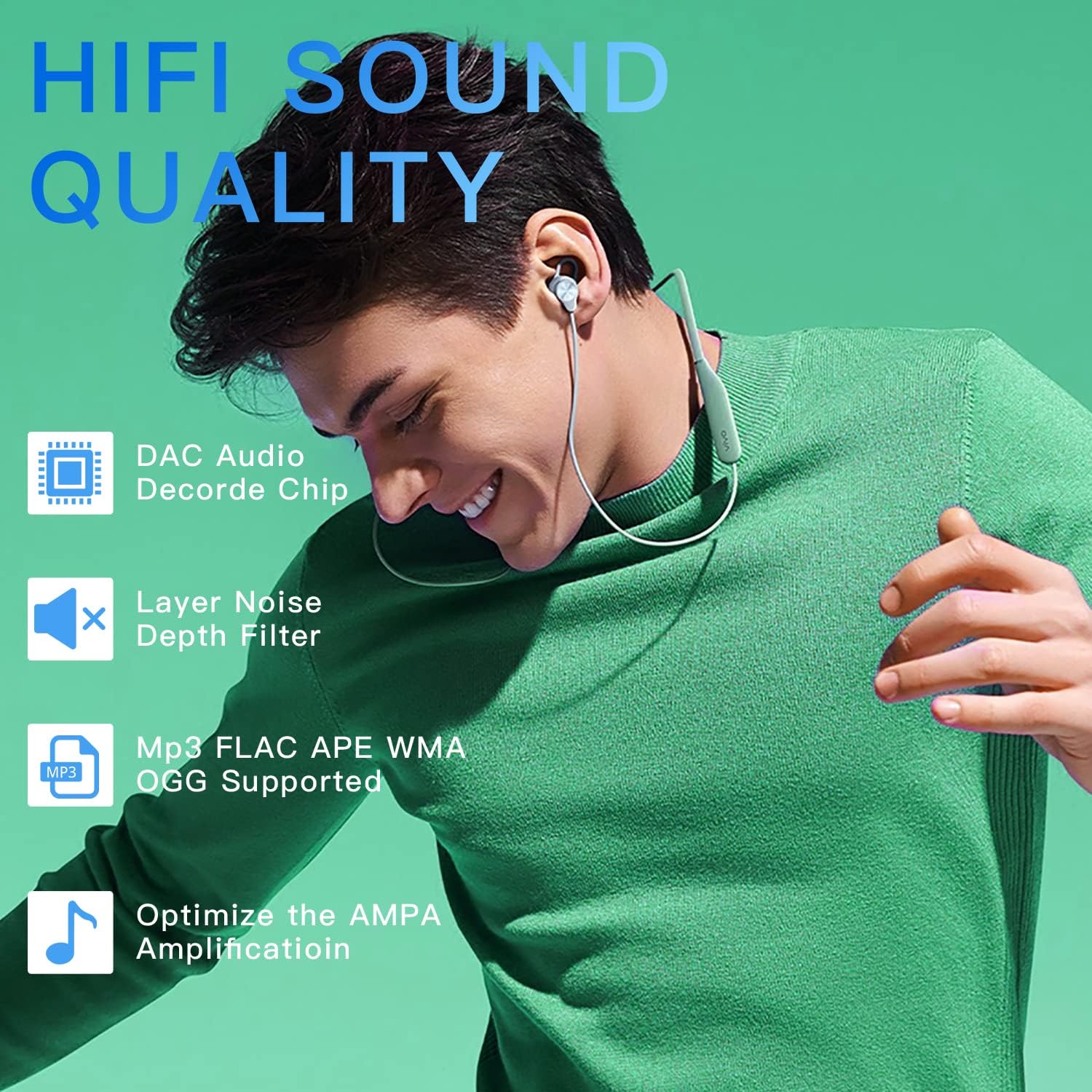 Detalle 2 de AiMoonsa 64GB MP3 Player with Bluetooth 5.2