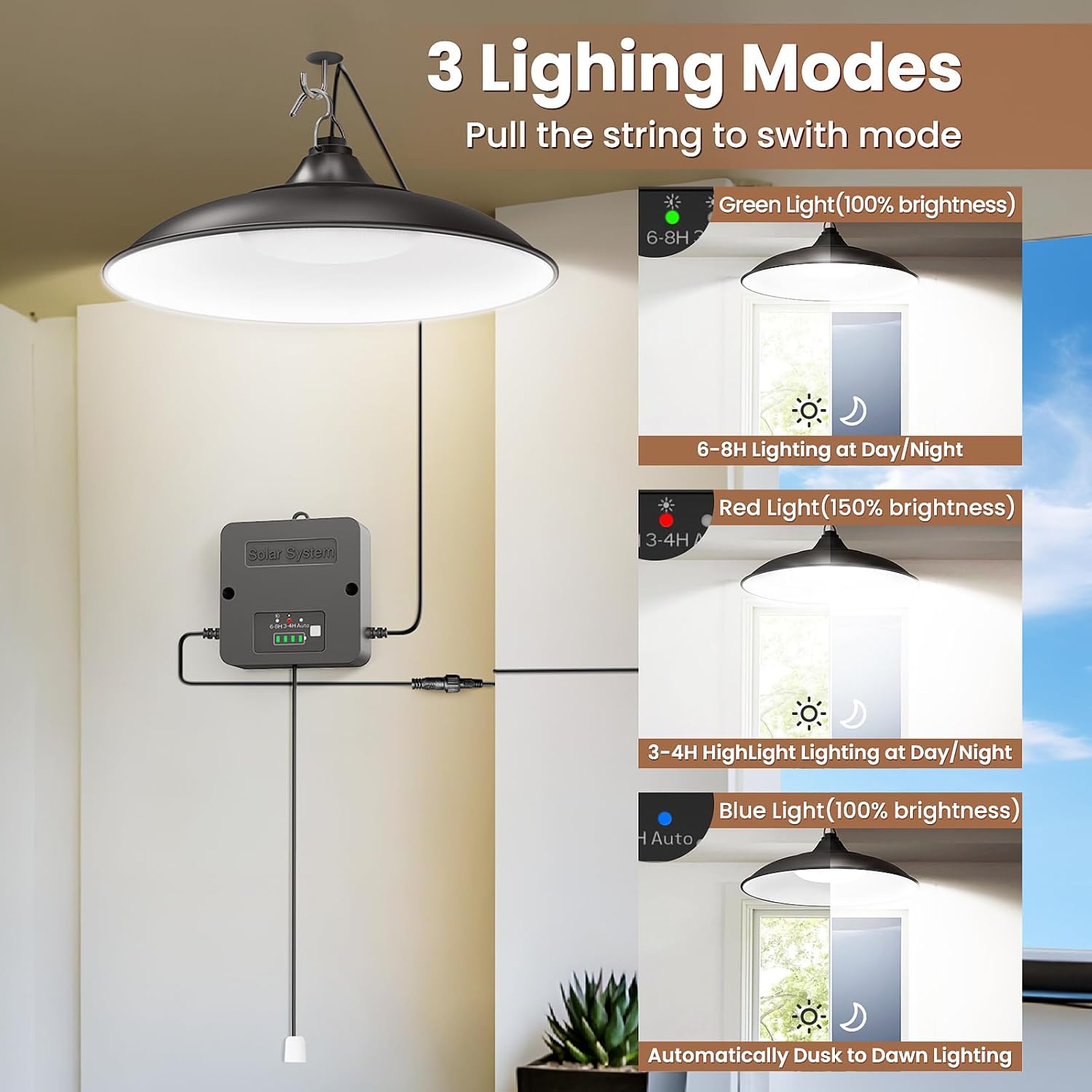 Thumbnail 5 de CLAONER Solar Shed Light 2000LM