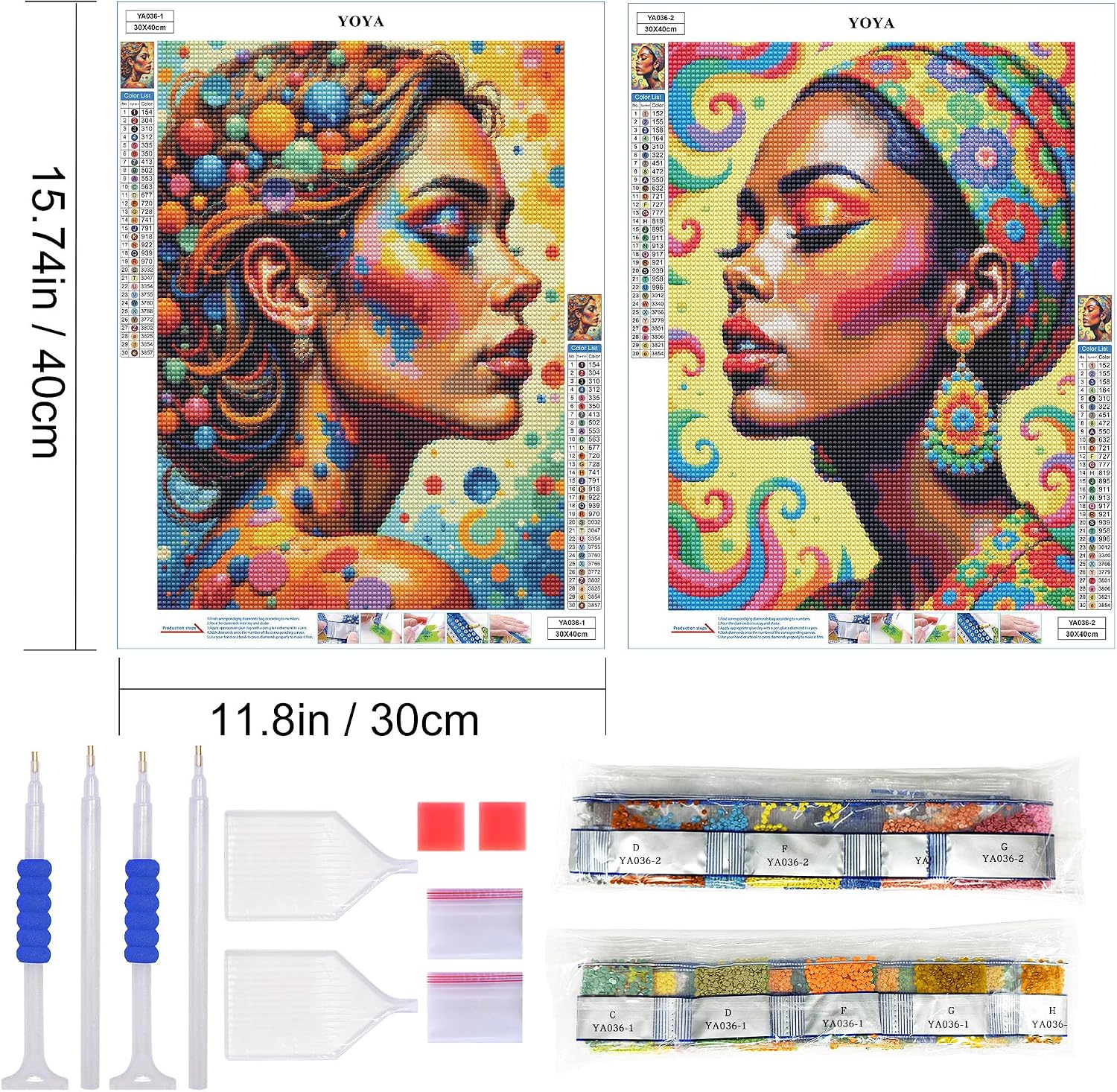 Detalle 2 de YOYA Diamond Painting Kits, 12x16 Inch