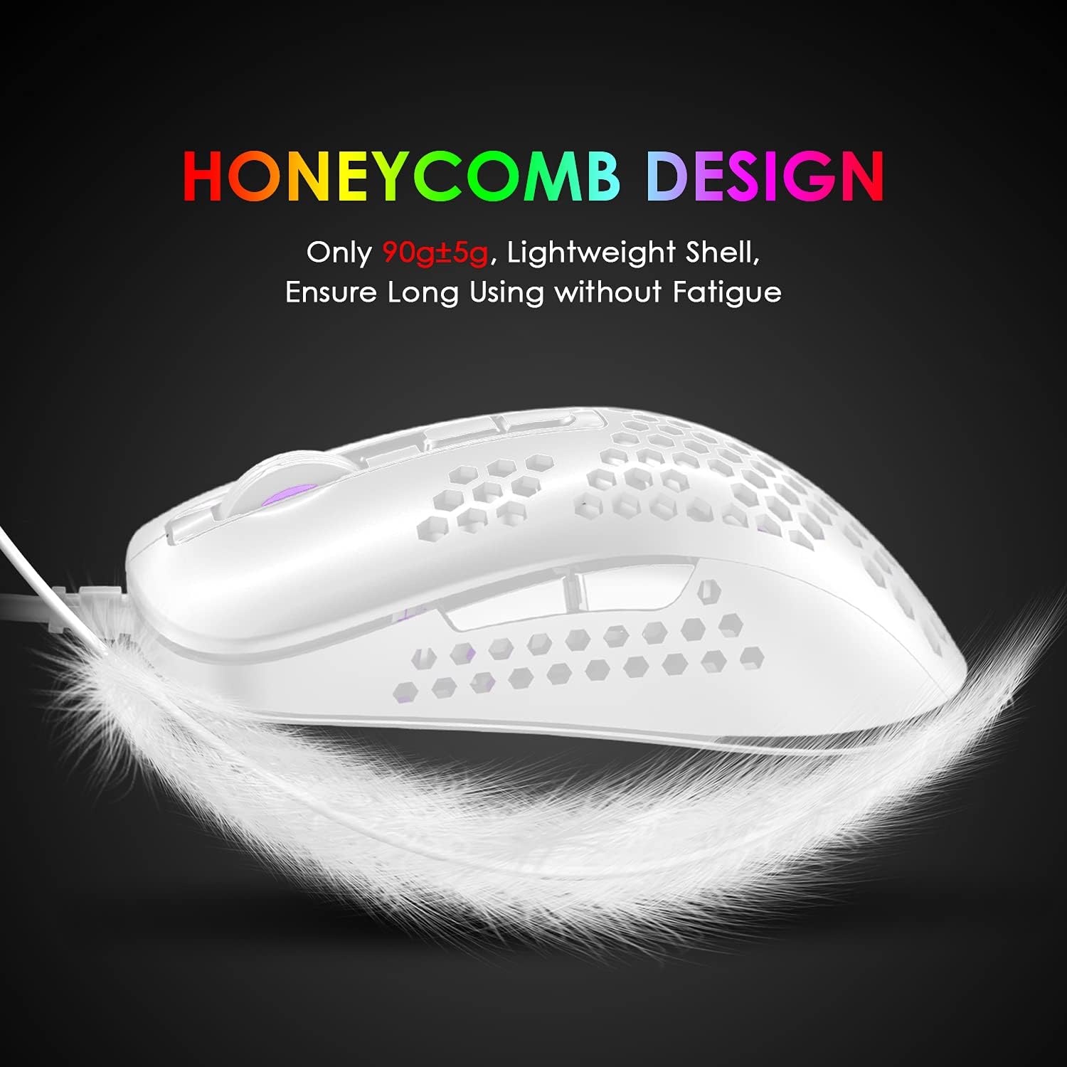 Detalle de KUIYN 383 Ultralight Wired Gaming Mouse