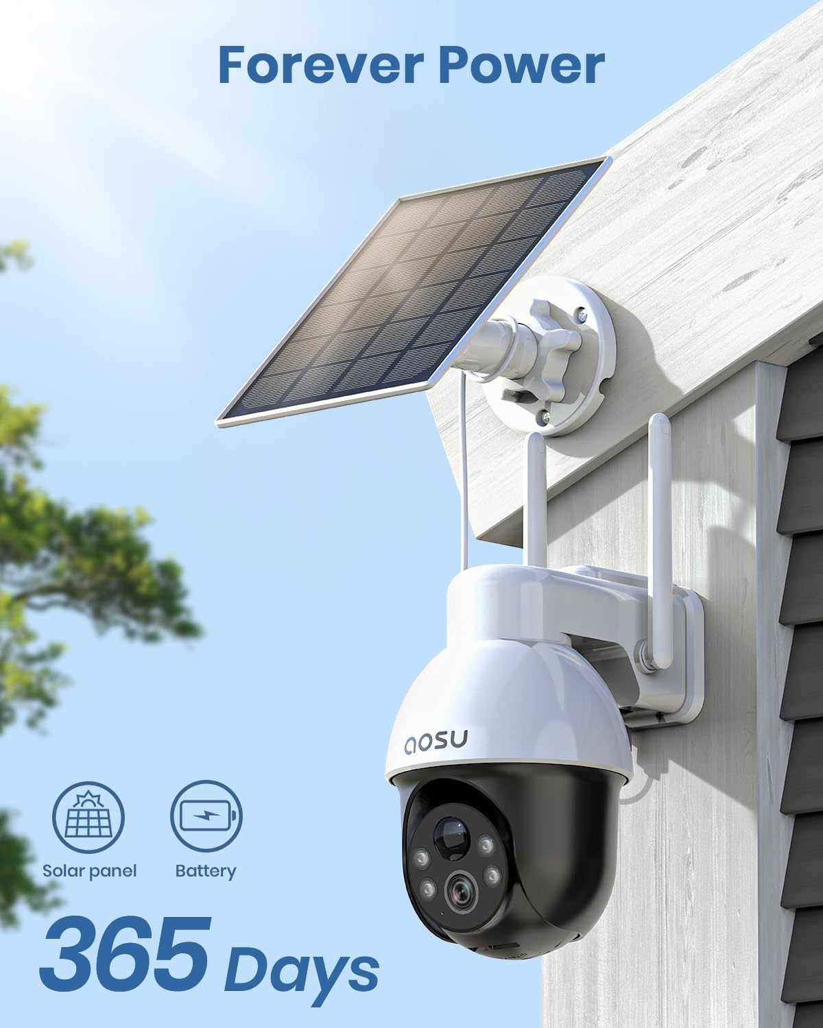 Thumbnail 6 de AOSU 5MP Solar Security Camera System