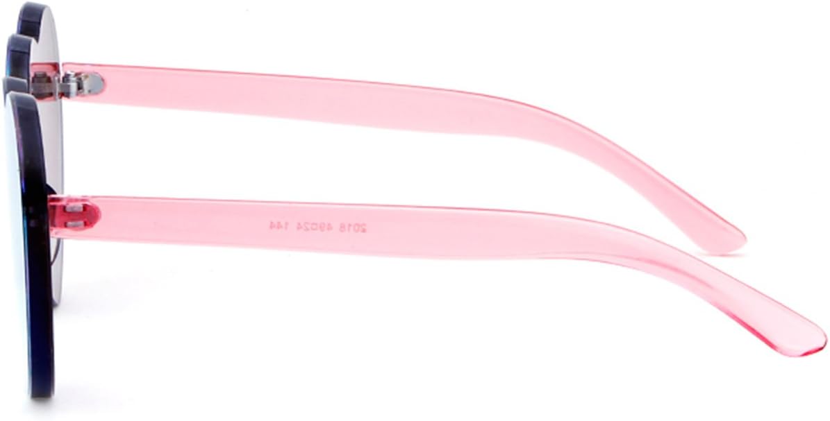 Detalle 2 de ADEWU Lunettes de soleil sans monture en forme de cœur – Lunettes candy color pour filles