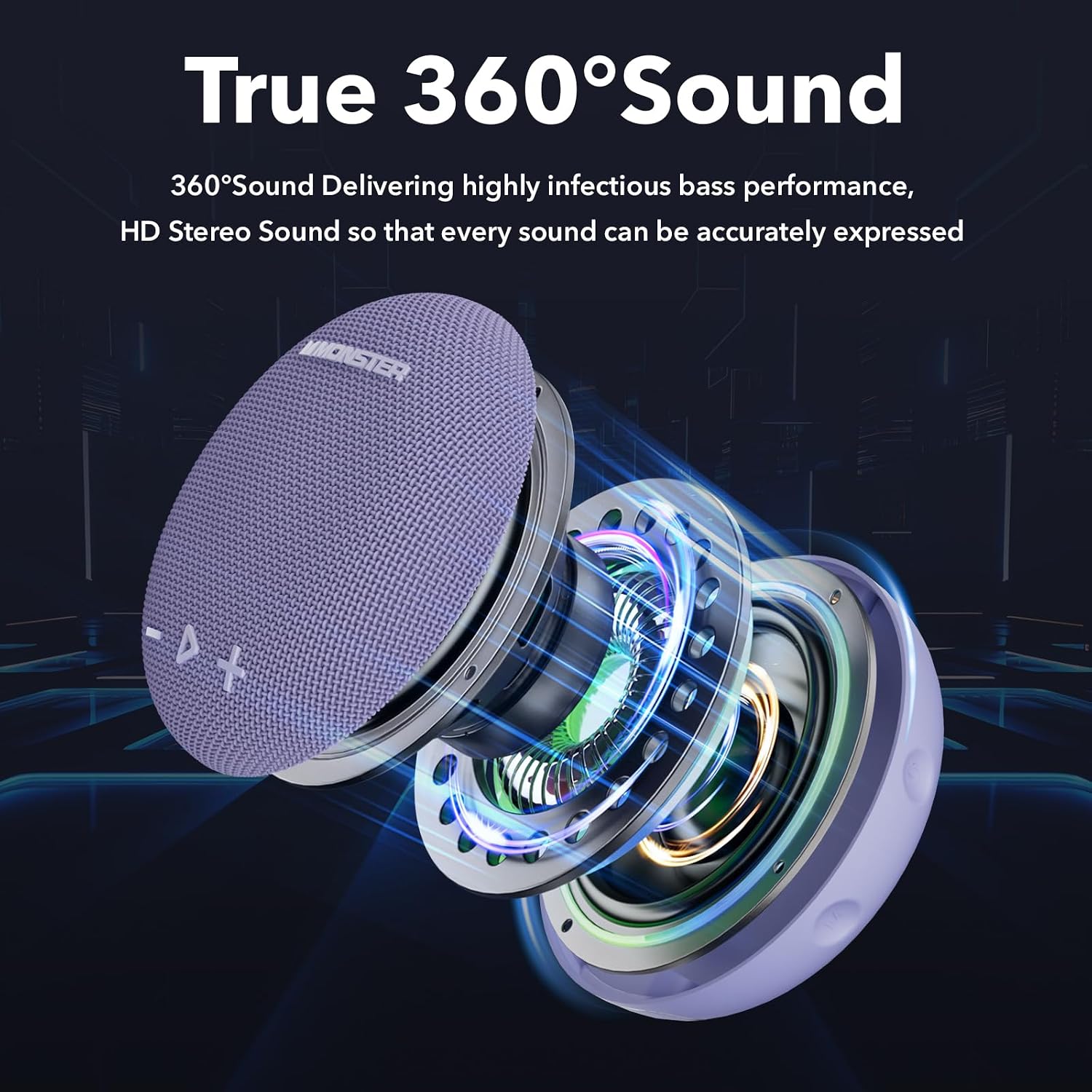 Thumbnail 2 de Monster Bluetooth Speaker (IPX8 Shower Speaker) with Bluetooth 5.4 and long playtime