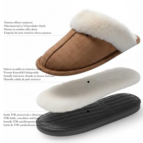 Detalle 1 de JOMIX Pantofole da donna in effetto camoscio