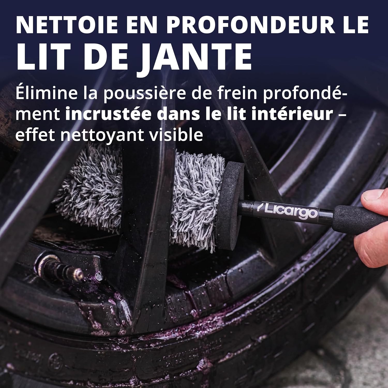 Thumbnail 6 de LICARGO Brosse Jante Microfibre Extra Fine – Nettoyage en profondeur des jantes, noyau stable