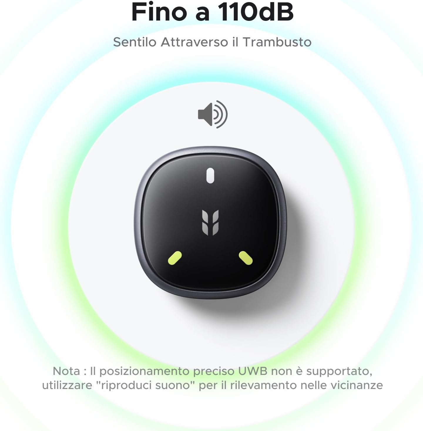 Detalle de UGREEN FineTrack Mini 2 Smart Finder 110dB Fluorescenza – Localizzatore IP68 per oggetti (4 pezzi)