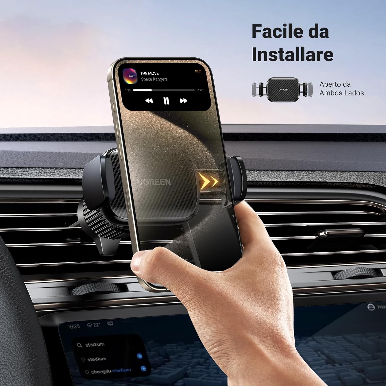 Thumbnail 1 de UGREEN Supporto Telefono Auto girevole 360°